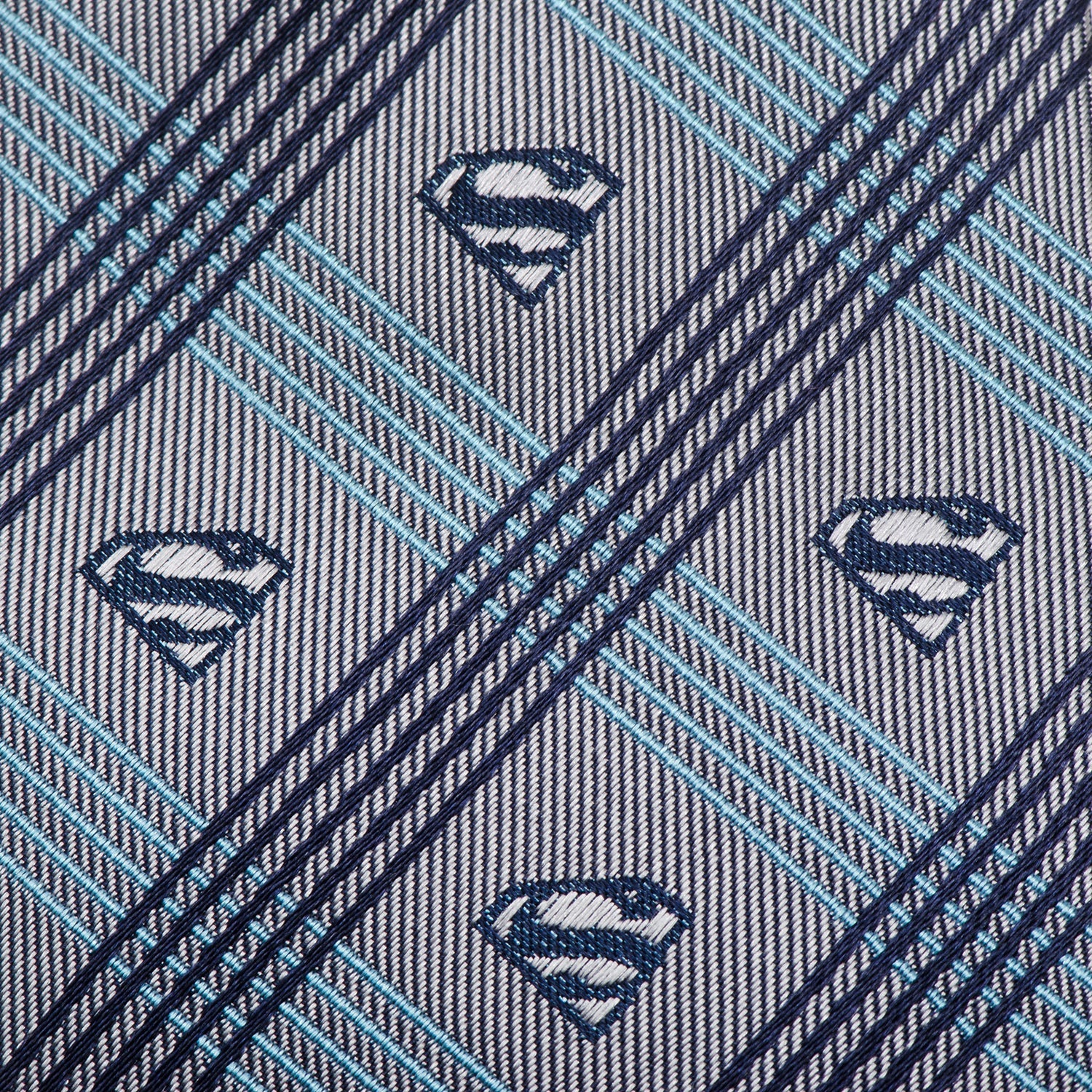 DC Superman Gray Plaid Tie - Image 4