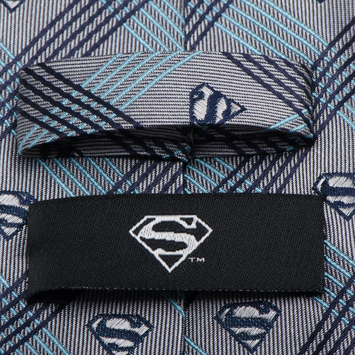 DC Superman Gray Plaid Tie - Image 5