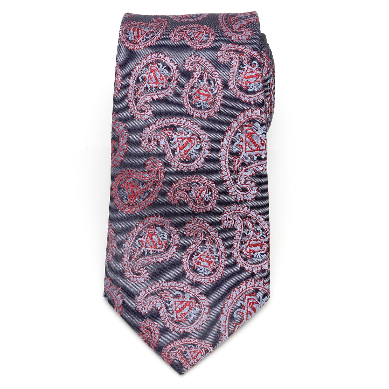 DC Superman Red and Blue Paisley Tie - Image 3