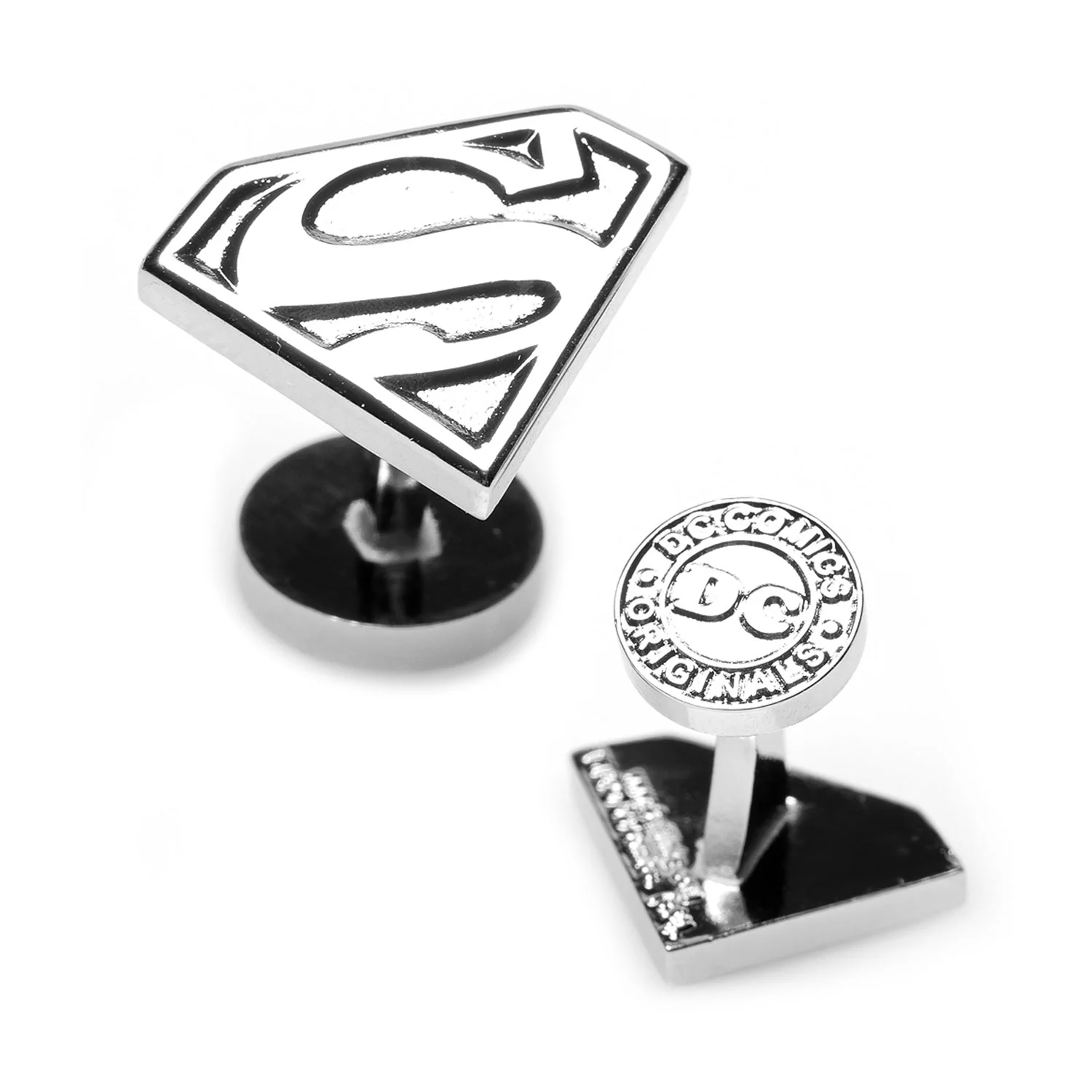 DC Superman Shield Silver Cufflinks - Image 3
