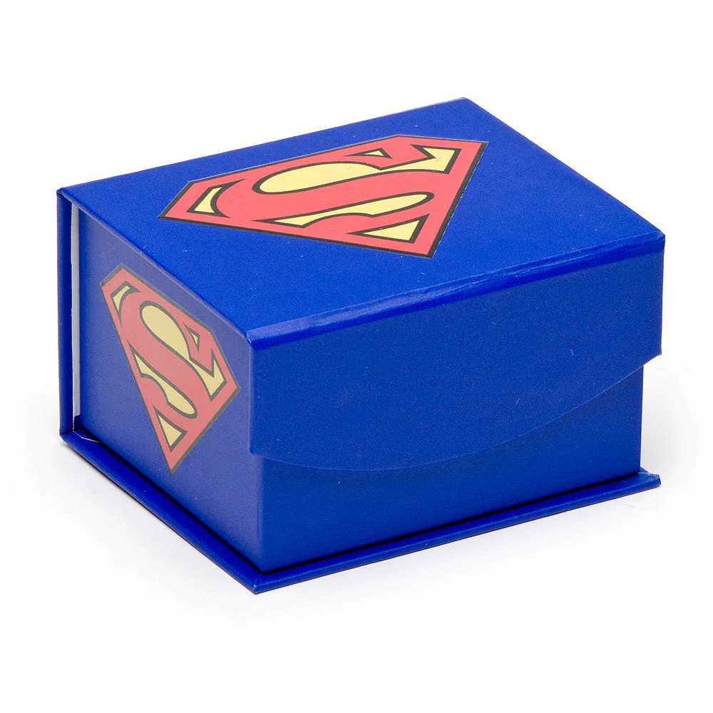 DC Superman Stainless Steel Carbon Fiber Cufflinks - Image 4