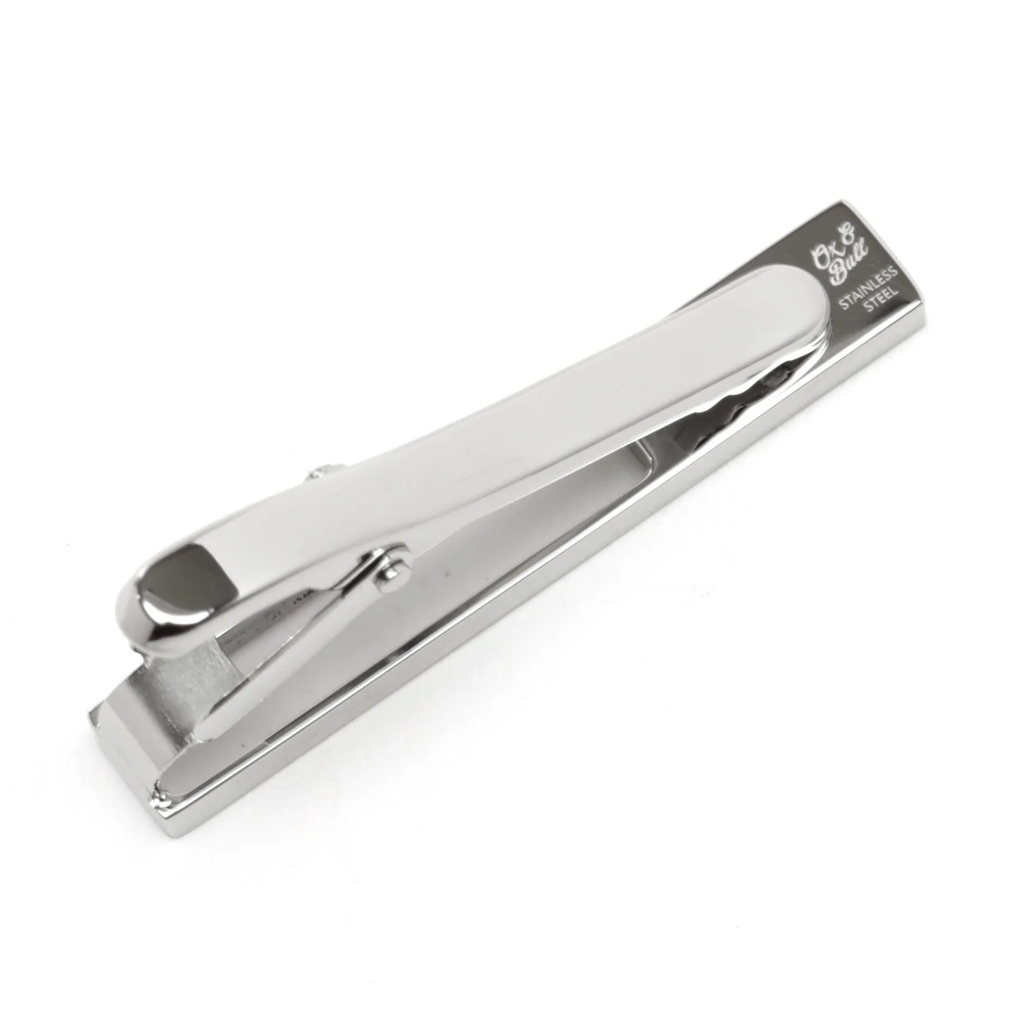 Die Cut Mother of Pearl Stainless Steel Tie Clip - Image 3