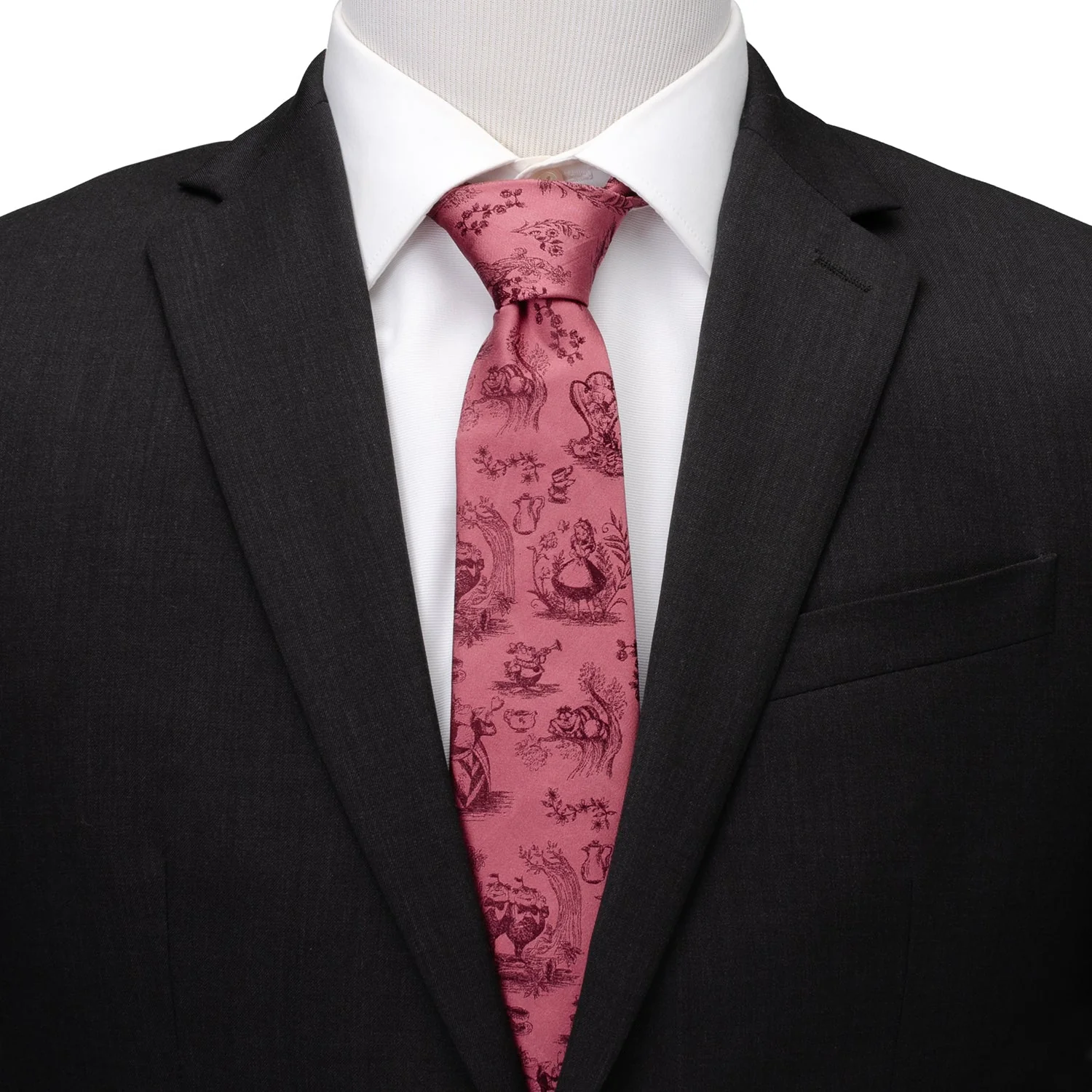 Disney Alice in Wonderland Dusty Red Men's Tie - Image 2