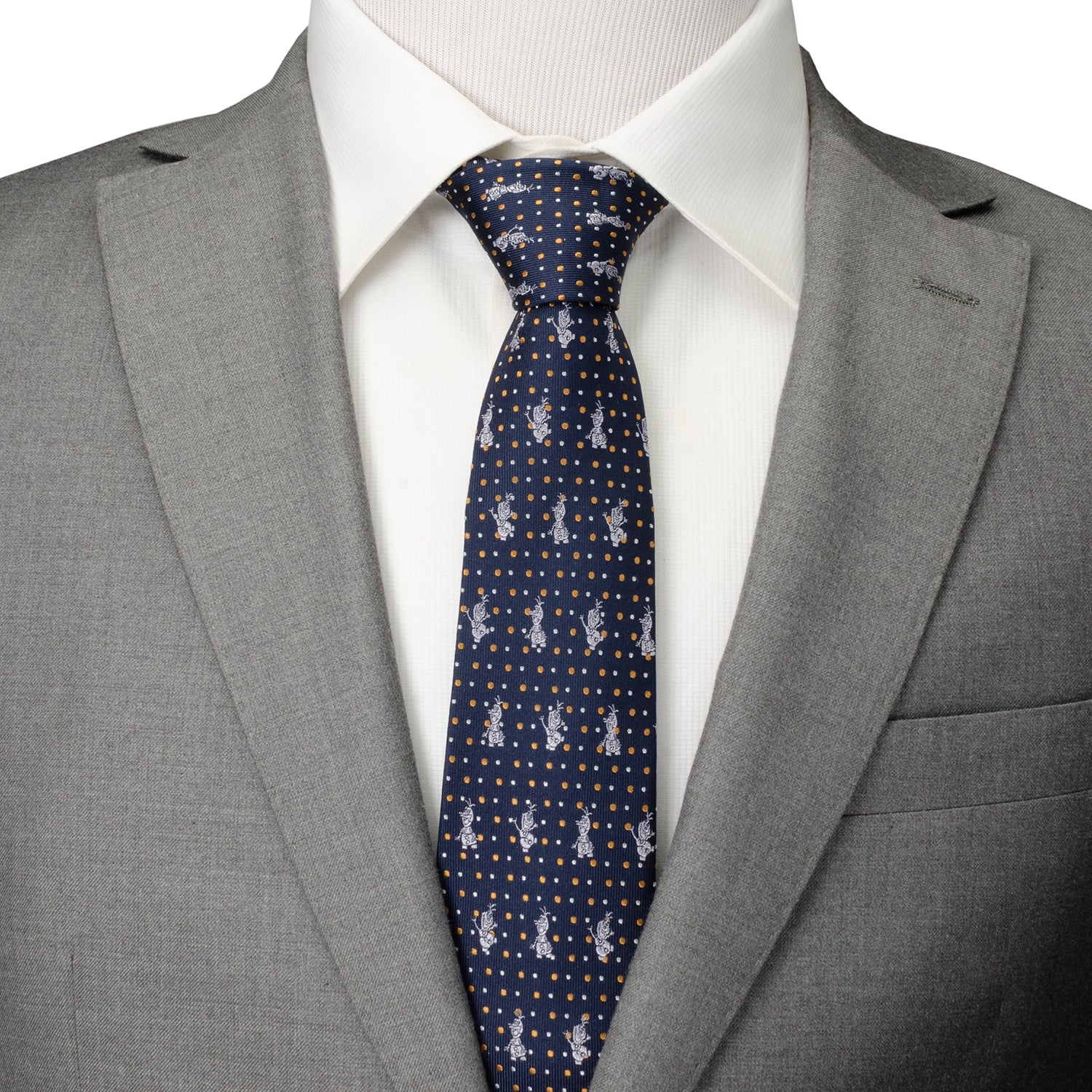 Disney Frozen Olaf Dot Motif Men's Tie - Image 2