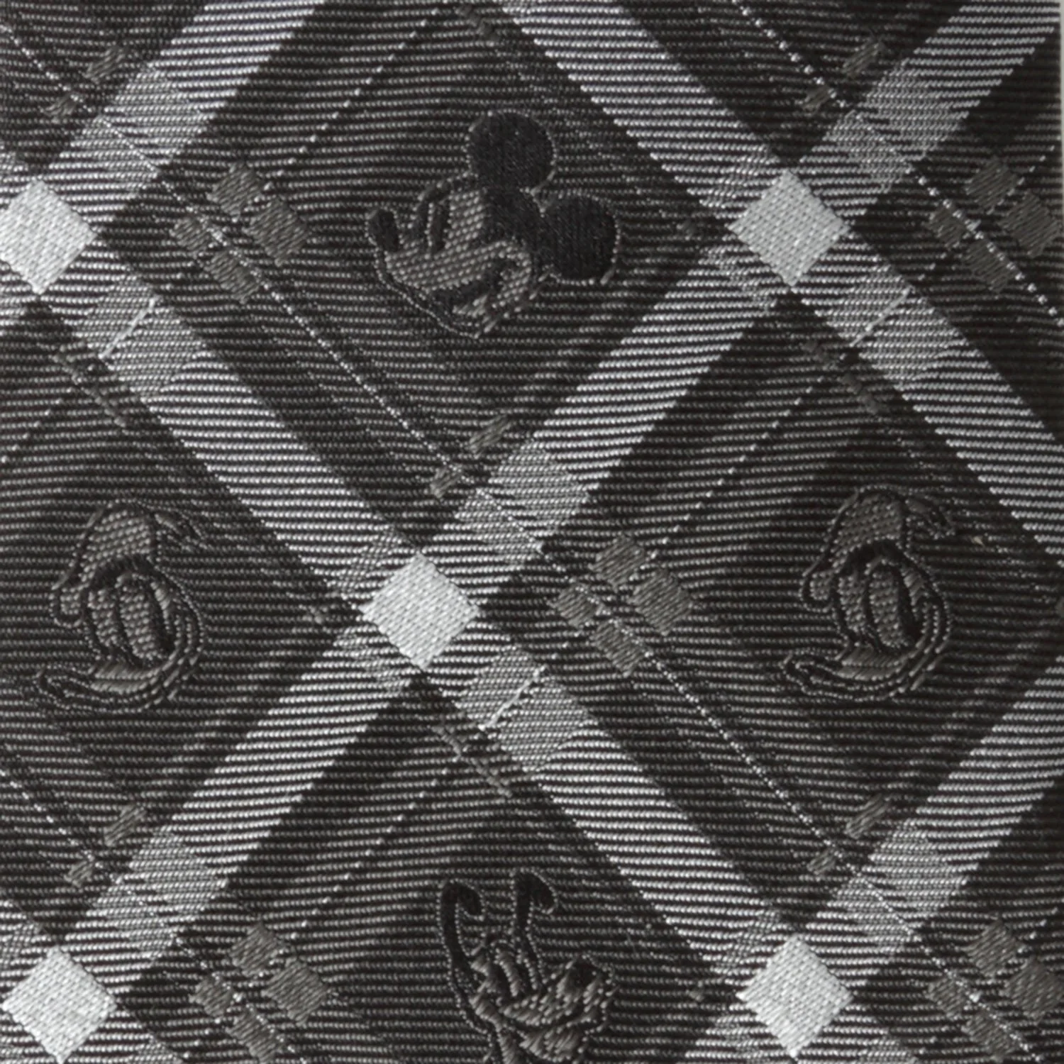 Disney Mickey and Friends Charcoal Plaid Men's Tie - Image 4