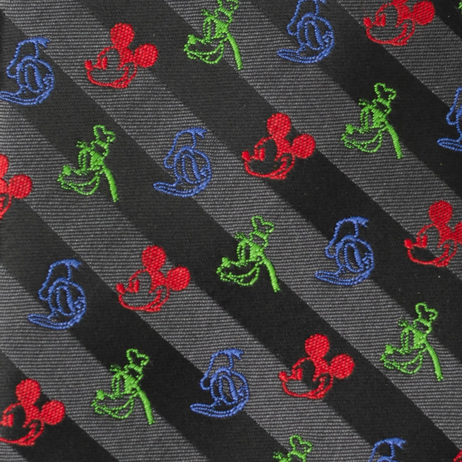 Disney Mickey and Friends Multi Black Stripe Men's Tie - Image 4