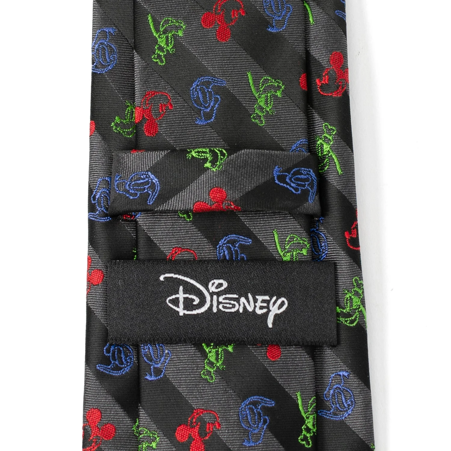 Disney Mickey and Friends Multi Black Stripe Men's Tie - Image 5