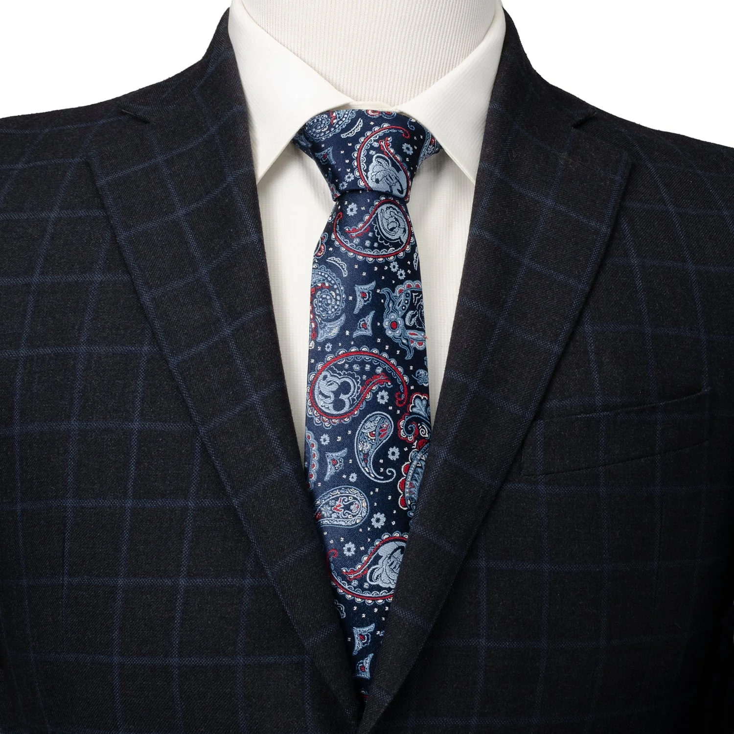 Disney Mickey and Friends Paisley Blue Multi Men's Tie - Image 2