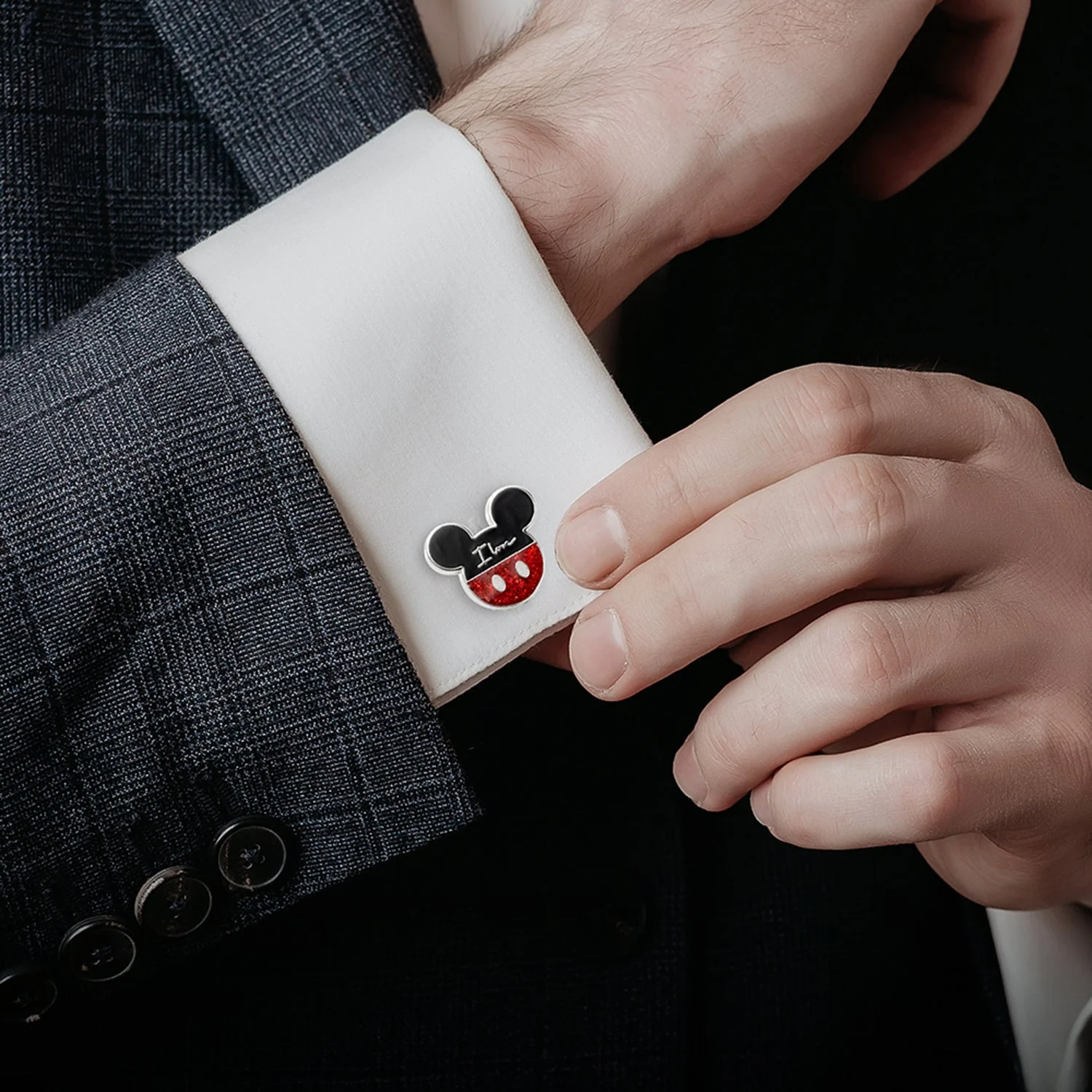 Disney Mickey and Minnie Mouse "I Love Us" Cufflinks - Image 5
