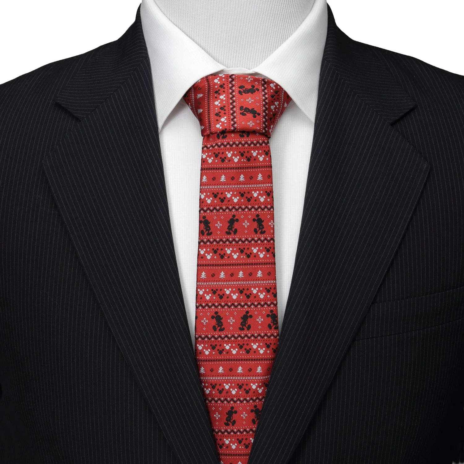 Disney Mickey Mouse Fair Isle Red Men's Tie - Image 2