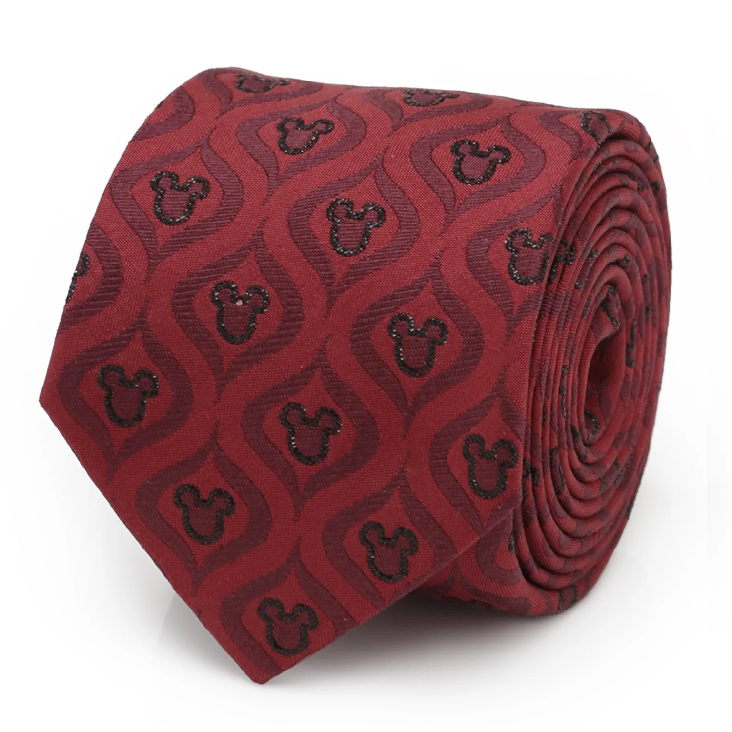 Disney Mickey Mouse Holiday Metallic Black Silk Men's Tie