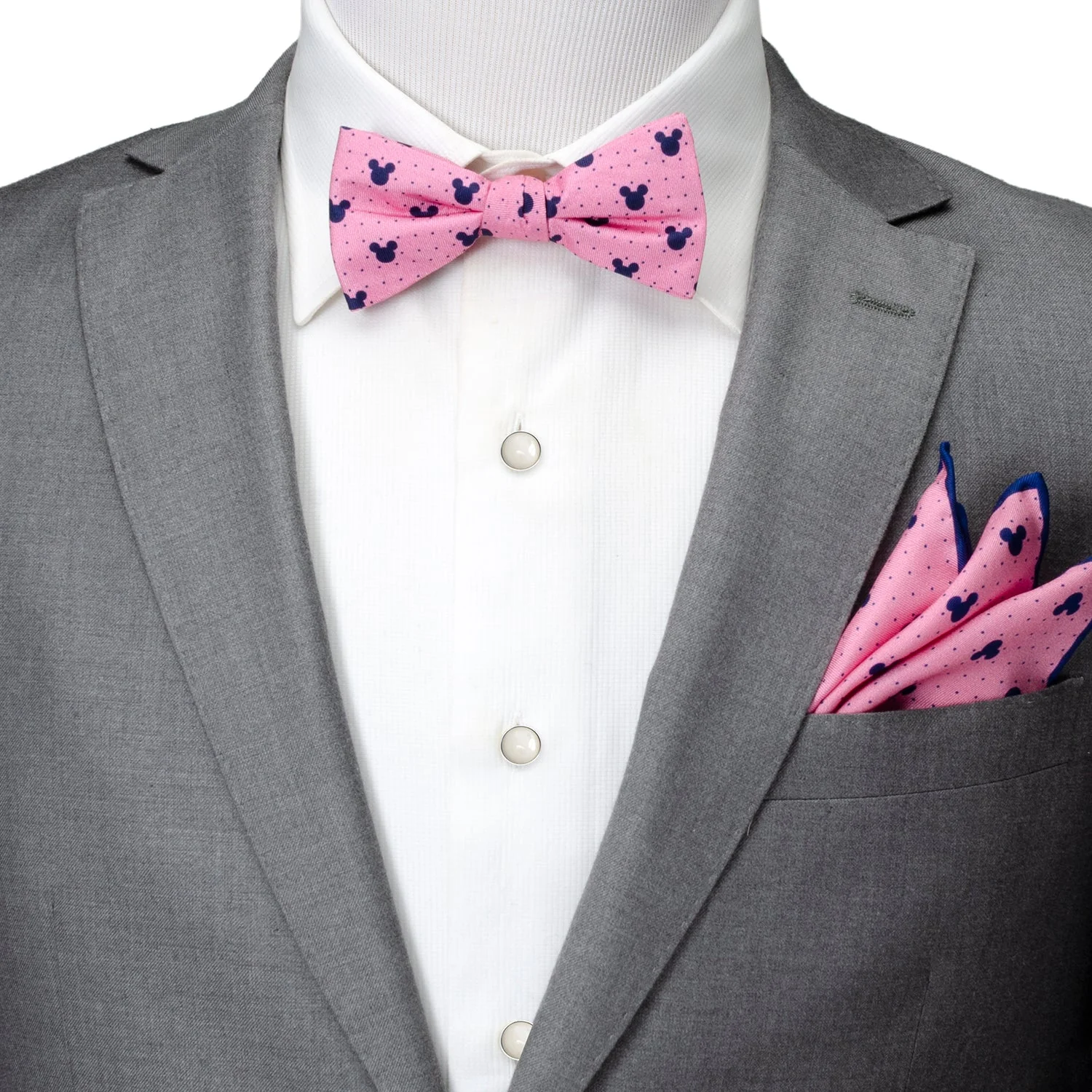 Disney Mickey Mouse Pink Dot Silhouette Pre-Tied Bow Tie - Image 2