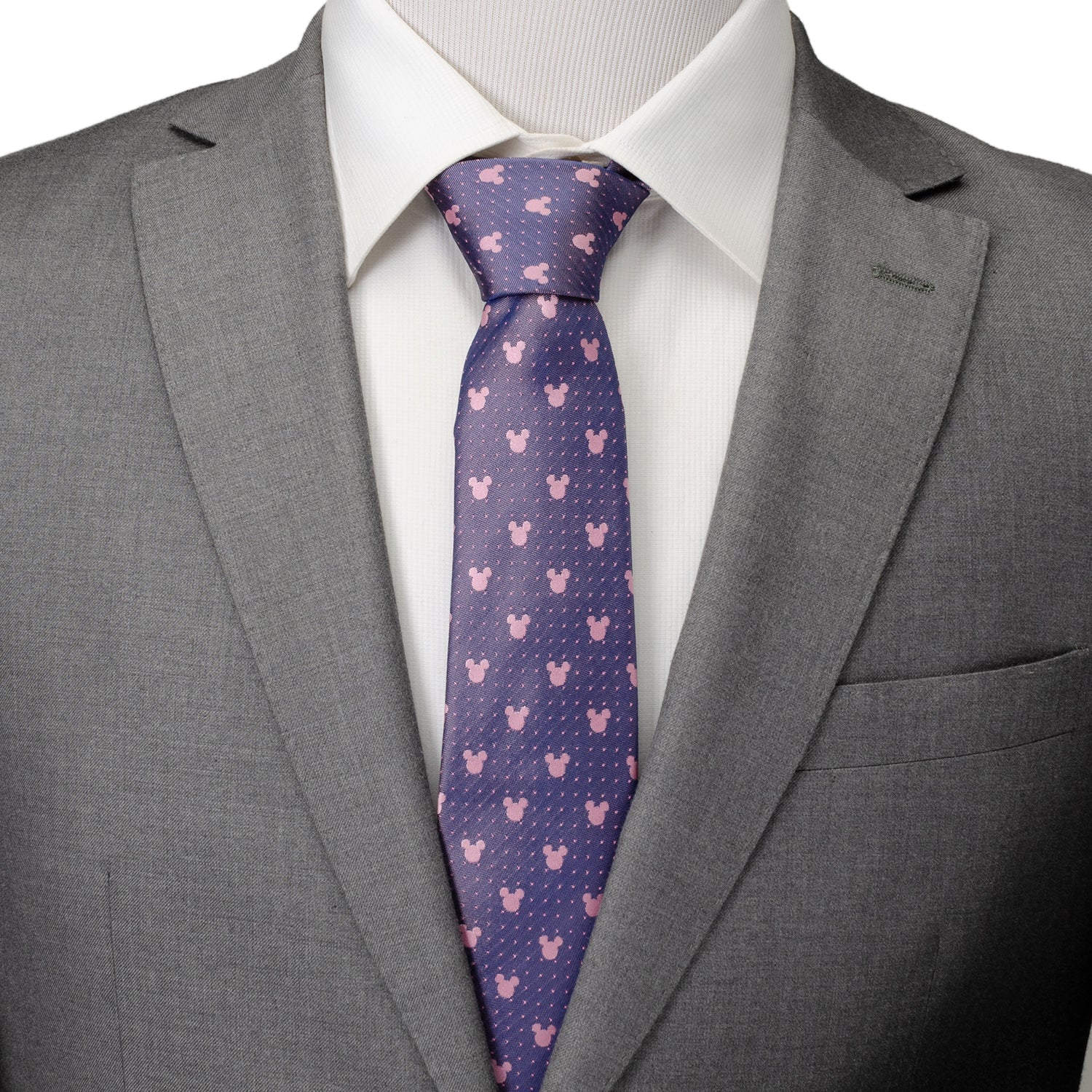 Disney Mickey Mouse Purple and Pink Dot Silhouette Tie - Image 2