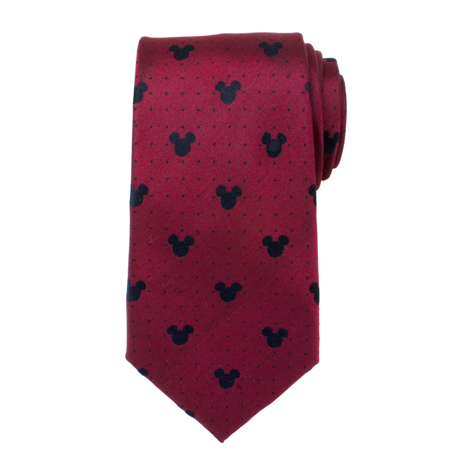 Disney Mickey Mouse Red Pin Dot Men's Tie - Image 3