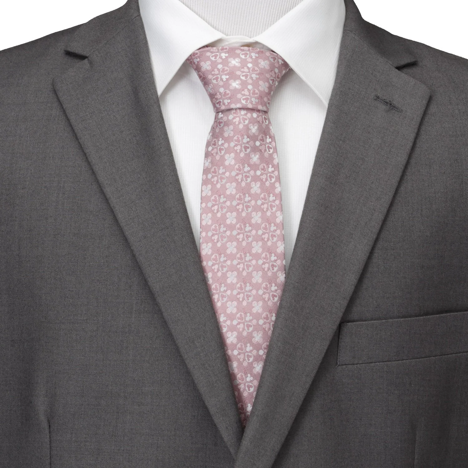Disney Mickey Mouse Silhouette Blossom Pink Men's Tie - Image 2