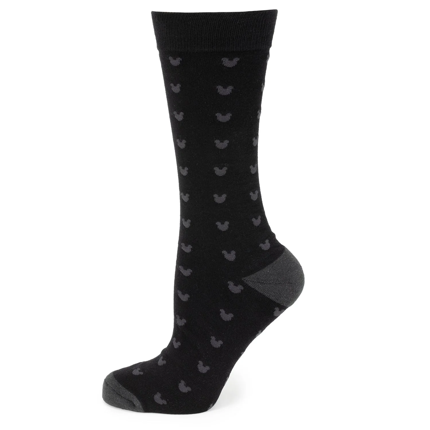Disney Mickey Mouse Silhouette Motif Black Sock and Mickey Blue Lapel Pin Gift Set - Image 2