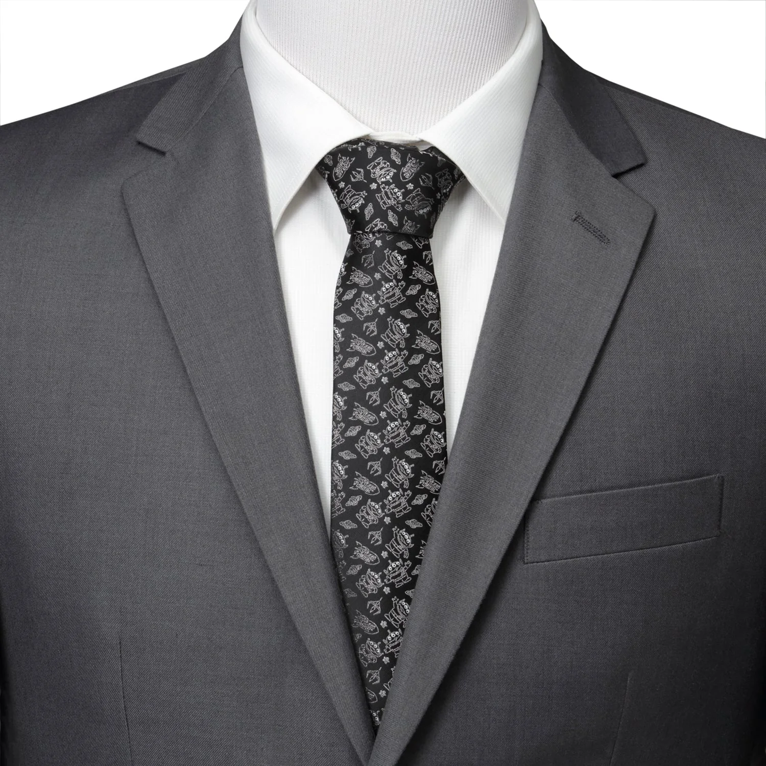 Disney Pixar Toy Story Alien Print Black Men's Tie - Image 2