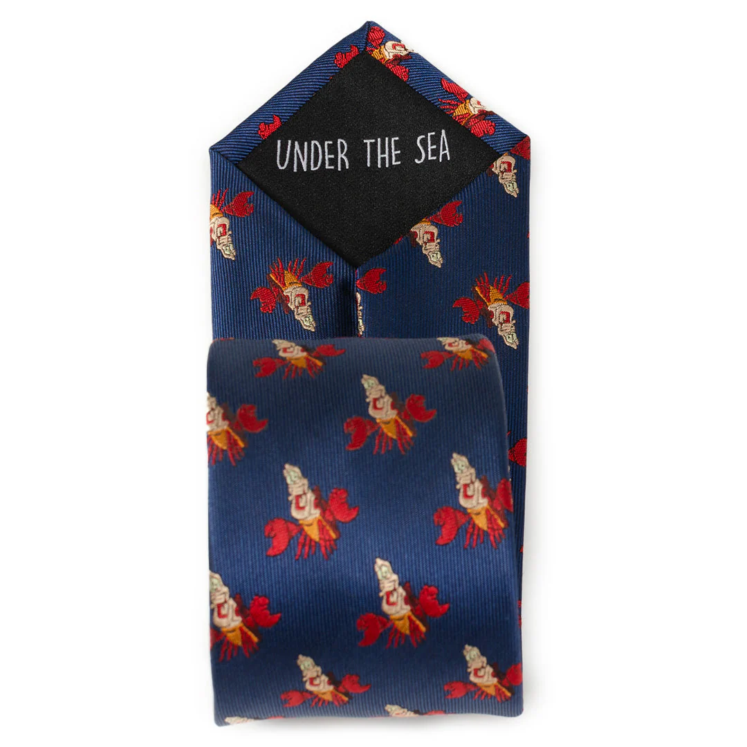 Disney The Little Mermaid Sebastian Hidden Message Blue Men's Tie - Image 8