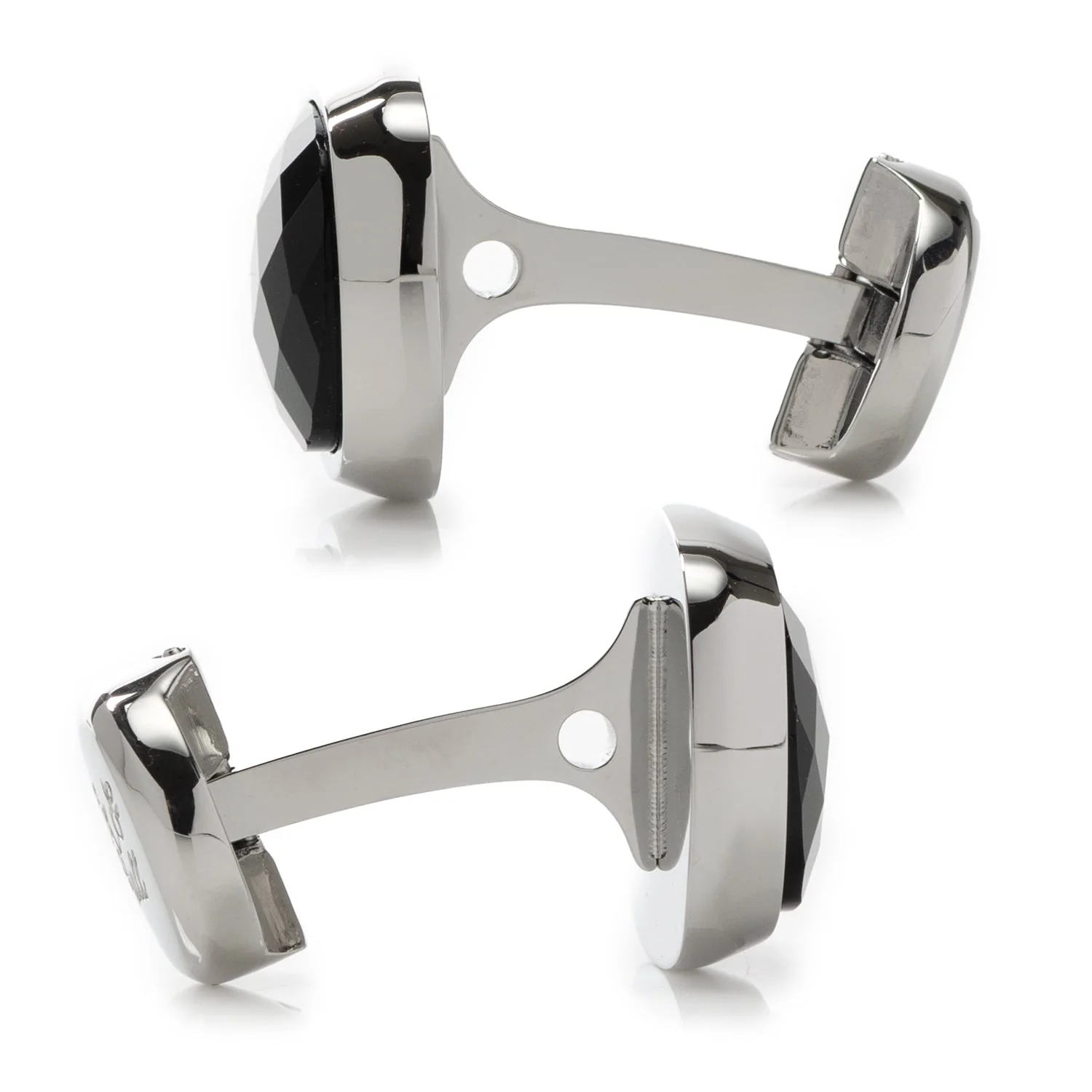 Faceted Onyx Cushion Cufflinks - Image 4