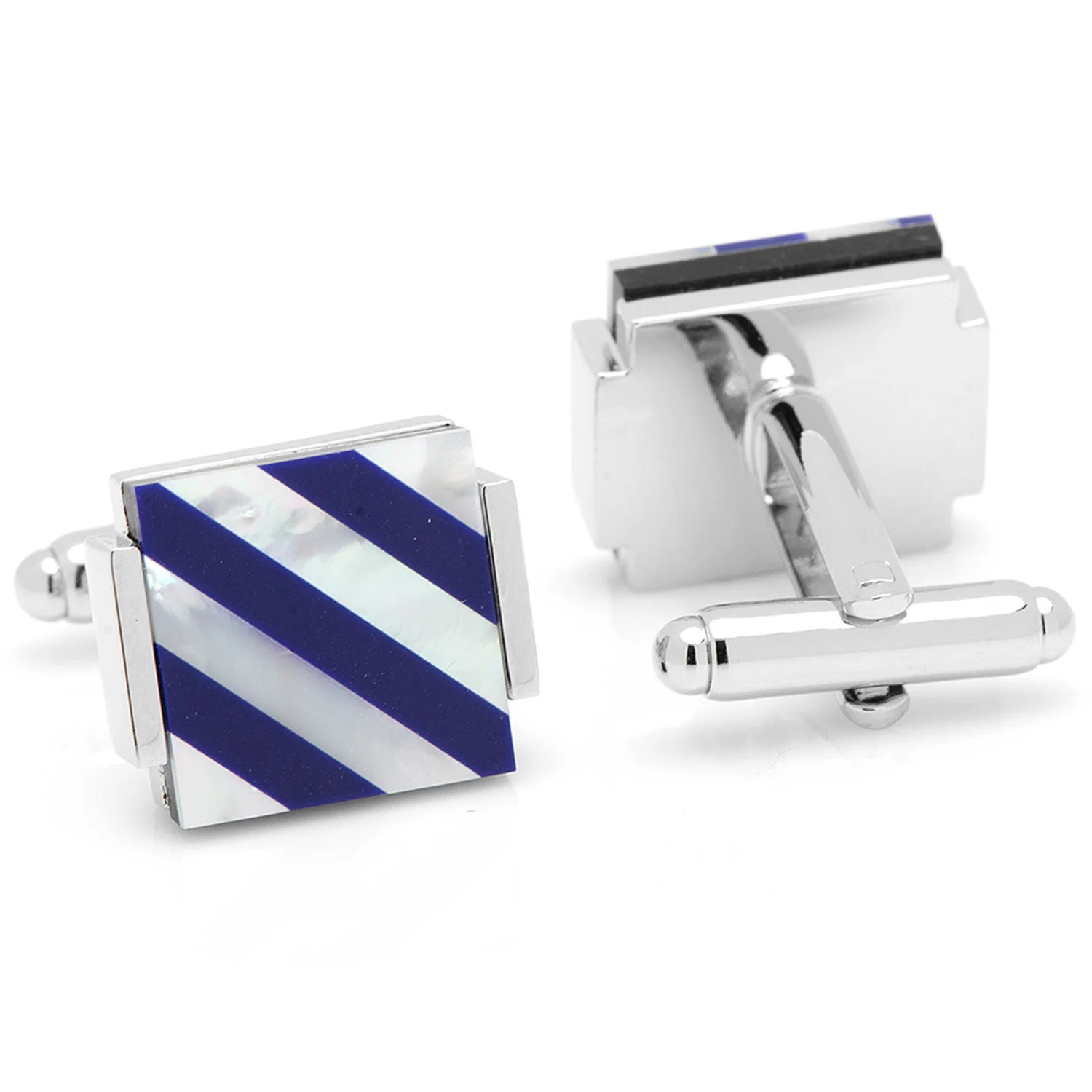 Floating Mother of Pearl Striped Cufflinks - Image 2