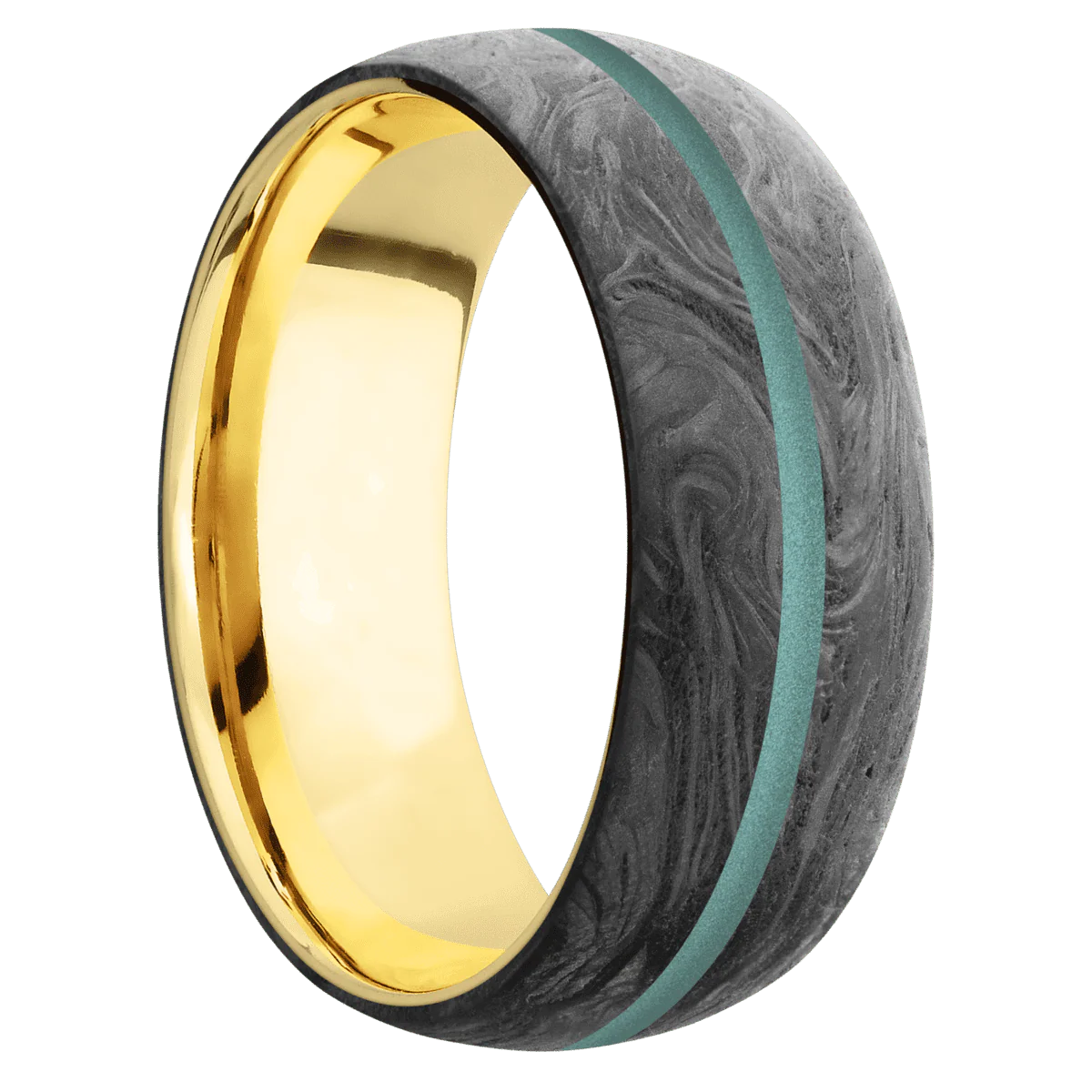 Forged Carbon Fiber + None Finish + 14K Yellow Gold