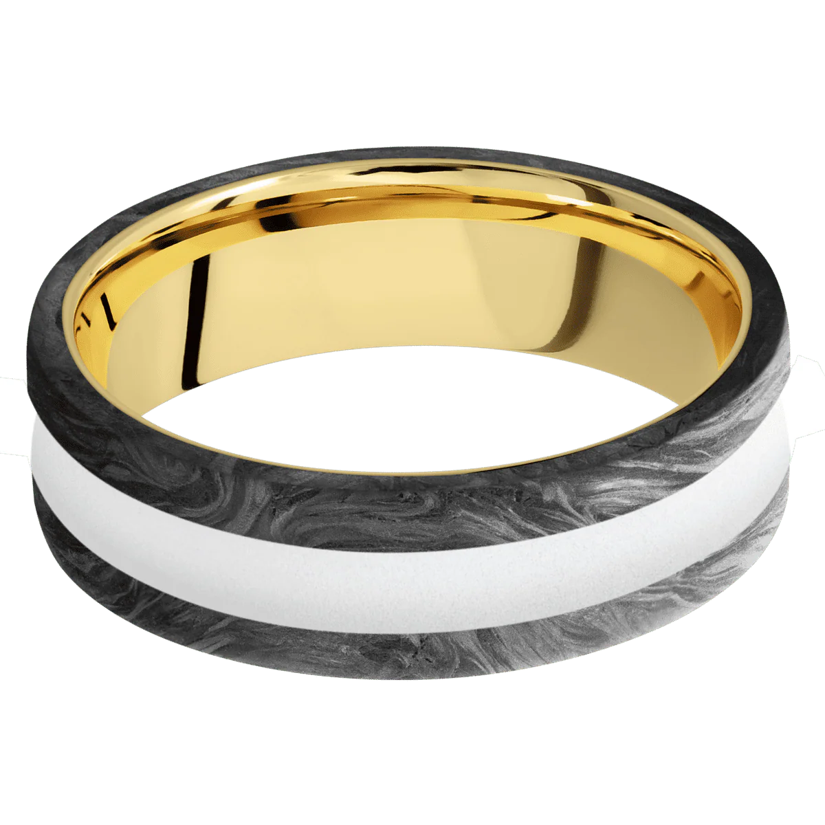 Forged Carbon Fiber + None Finish + 14K Yellow Gold - Image 3