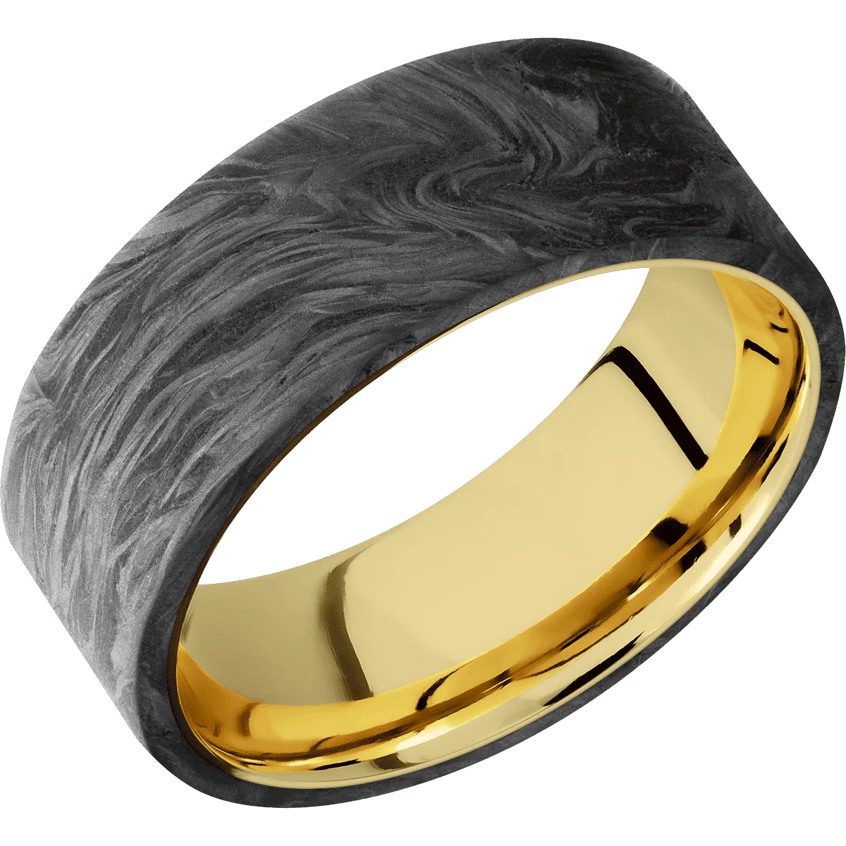 Forged Carbon Fiber + None Finish + 14K Yellow Gold - Image 2