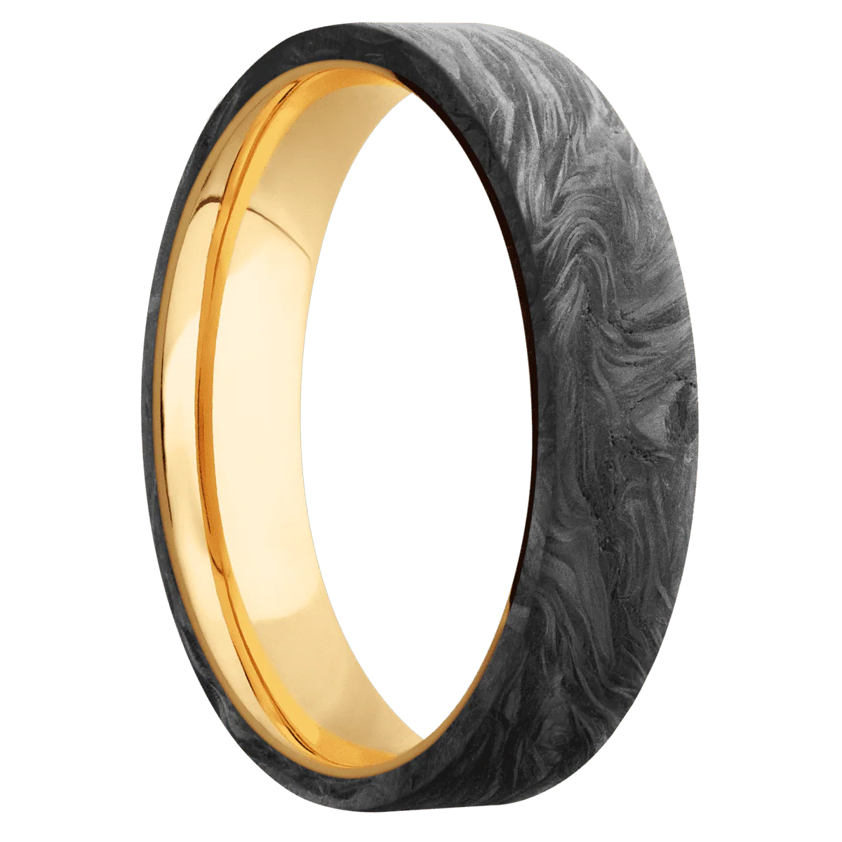Forged Carbon Fiber + None Finish + 14K Yellow Gold