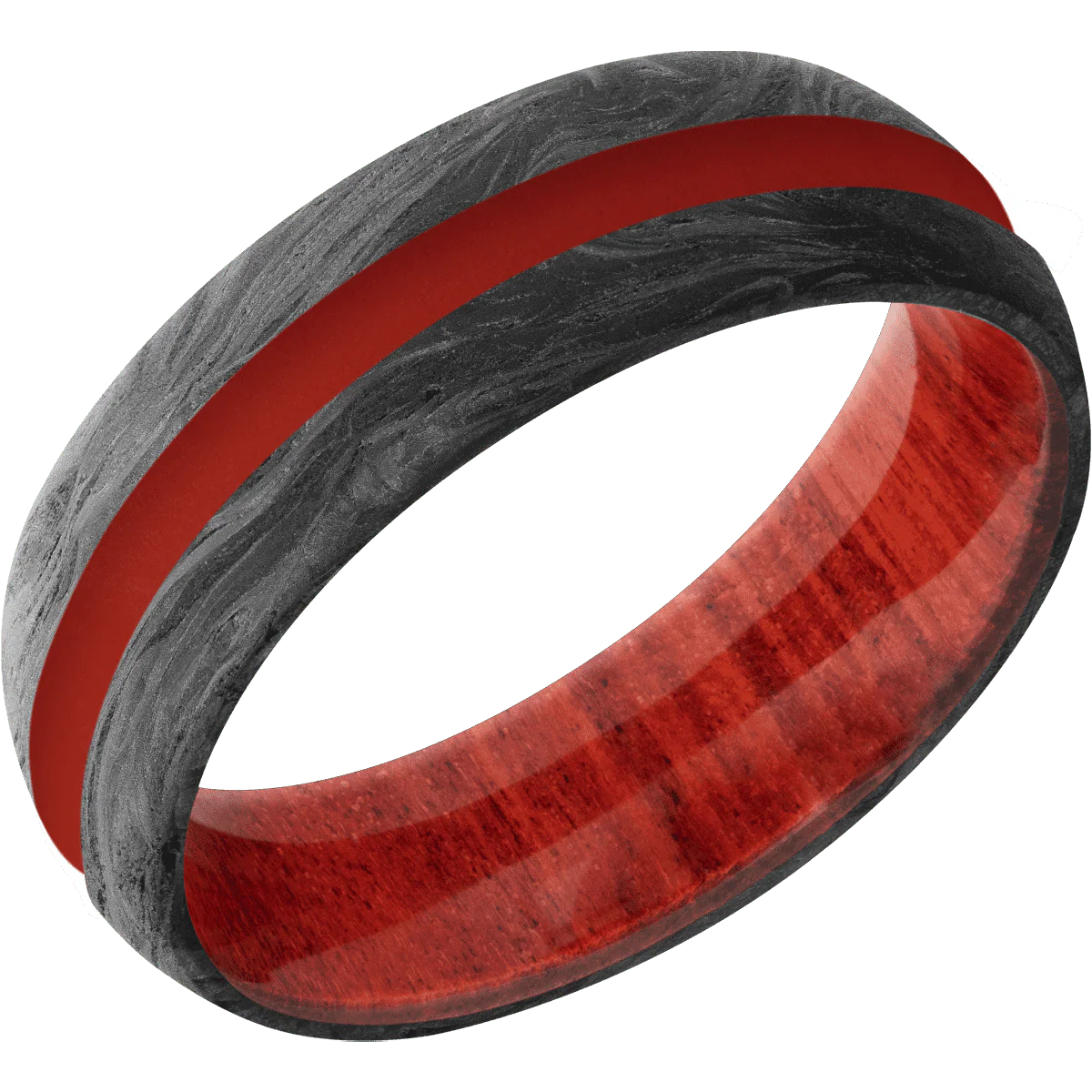 Forged Carbon Fiber + None Finish + Red Heart - Image 2