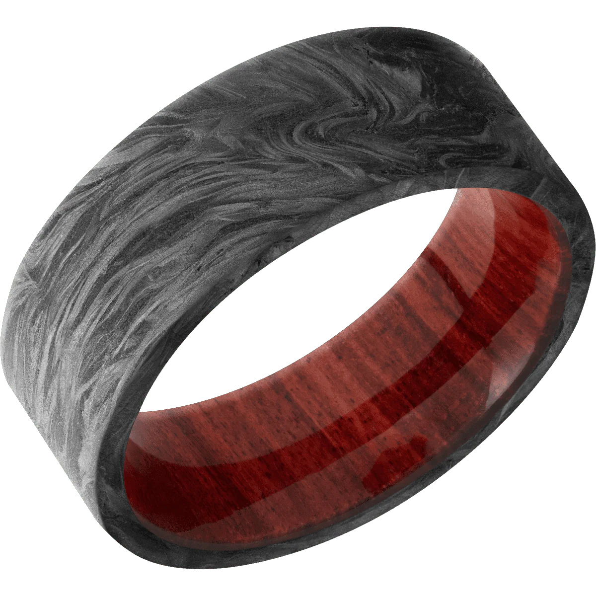 Forged Carbon Fiber + None Finish + Red Heart - Image 2