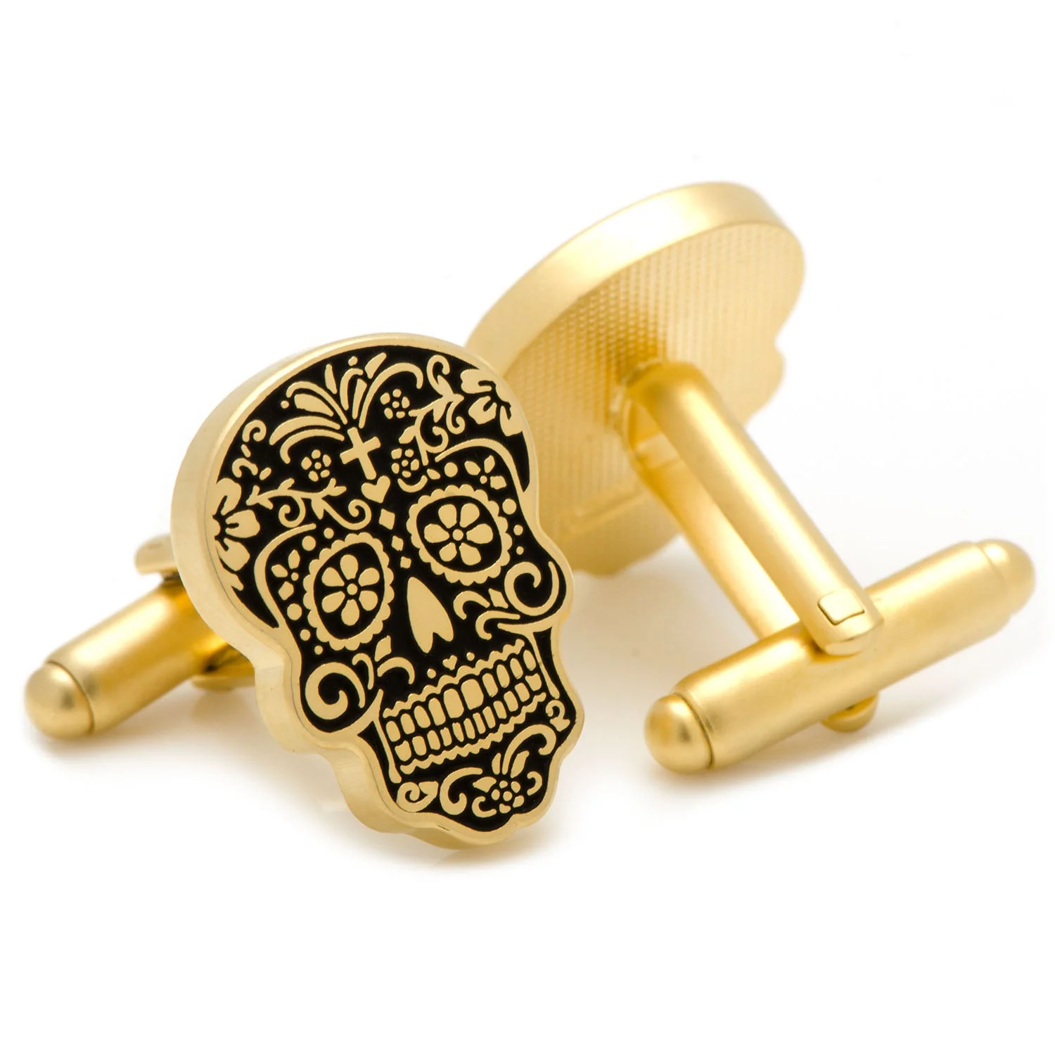 Gold Day of the Dead Cufflinks - Image 2