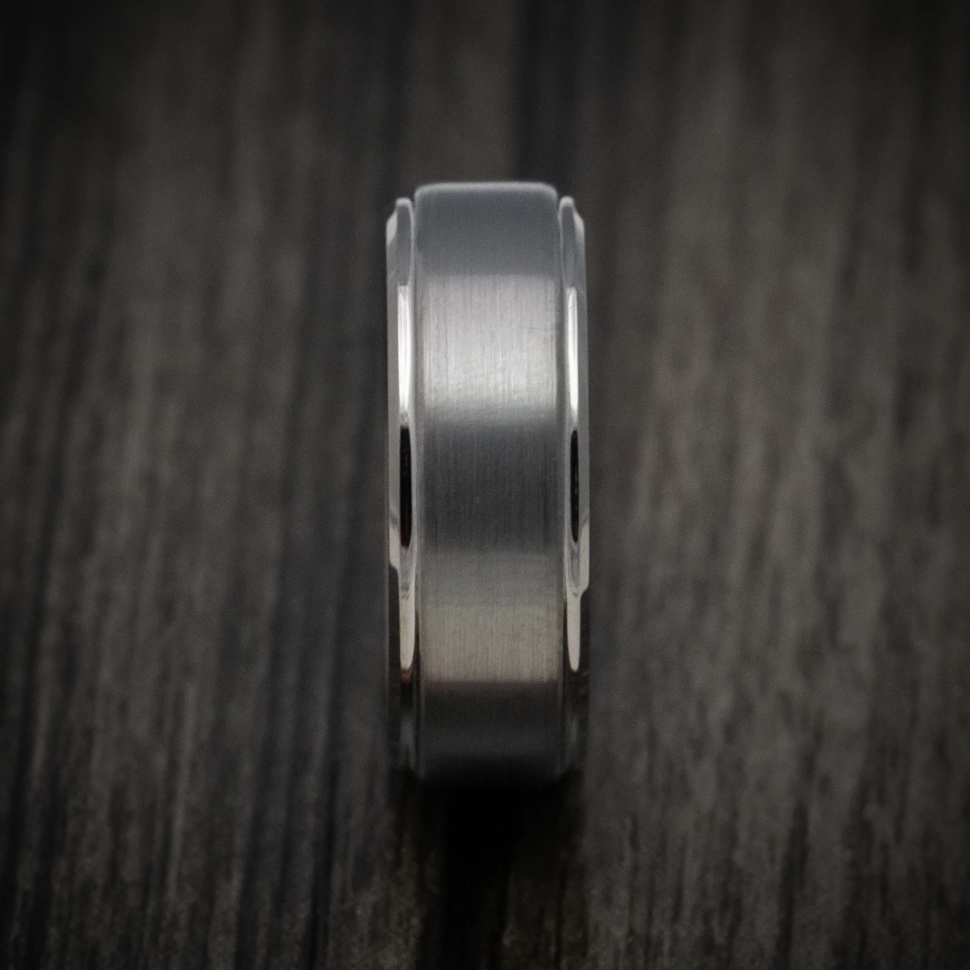 Gunmetal Tungsten Men's Ring with Satin Finish Band - Image 3