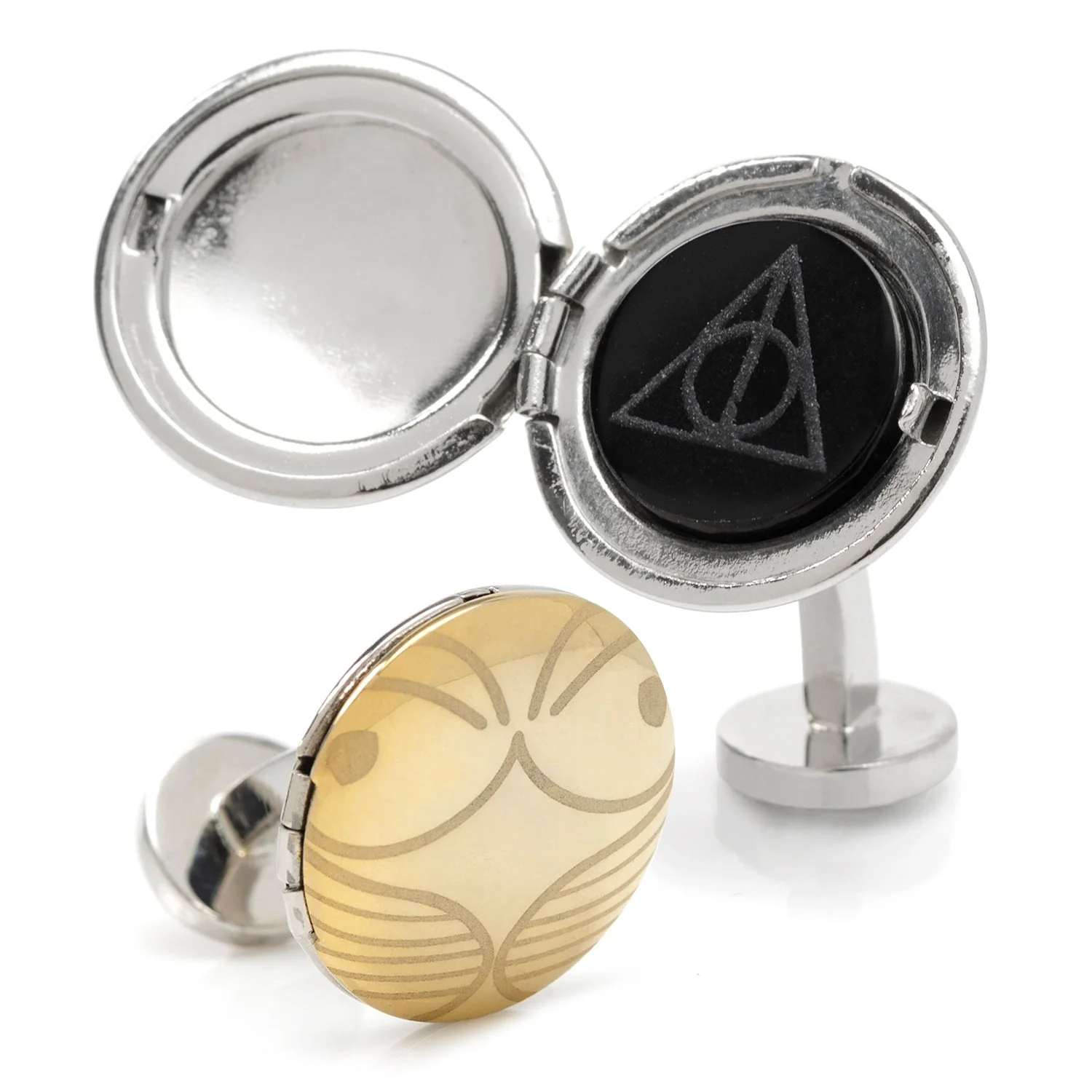 Harry Potter Golden Snitch Hidden Deathly Hallows Locket Cufflinks - Image 2