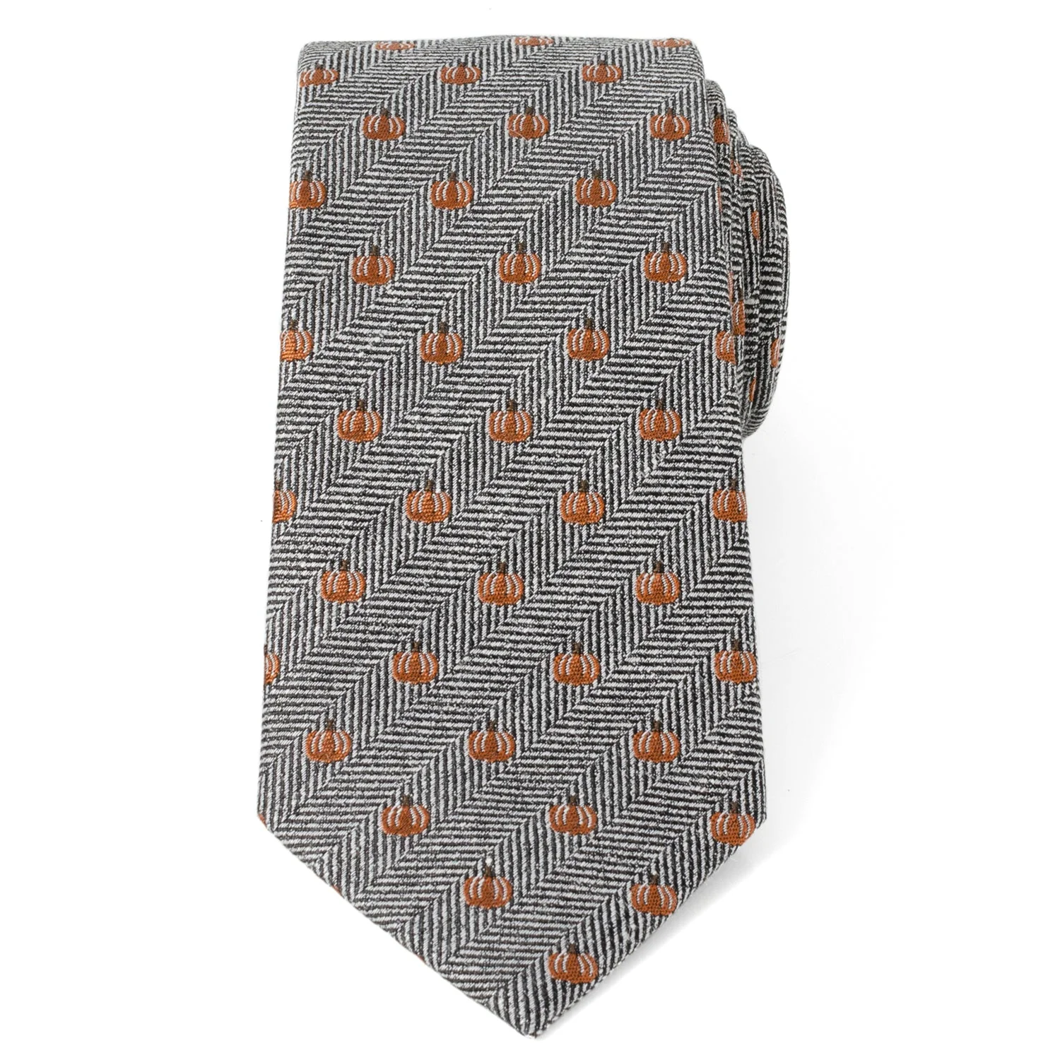 Holiday Pumpkin Herringbone Tie - Image 3