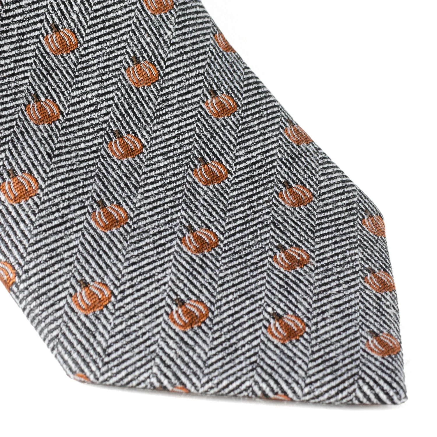 Holiday Pumpkin Herringbone Tie - Image 6