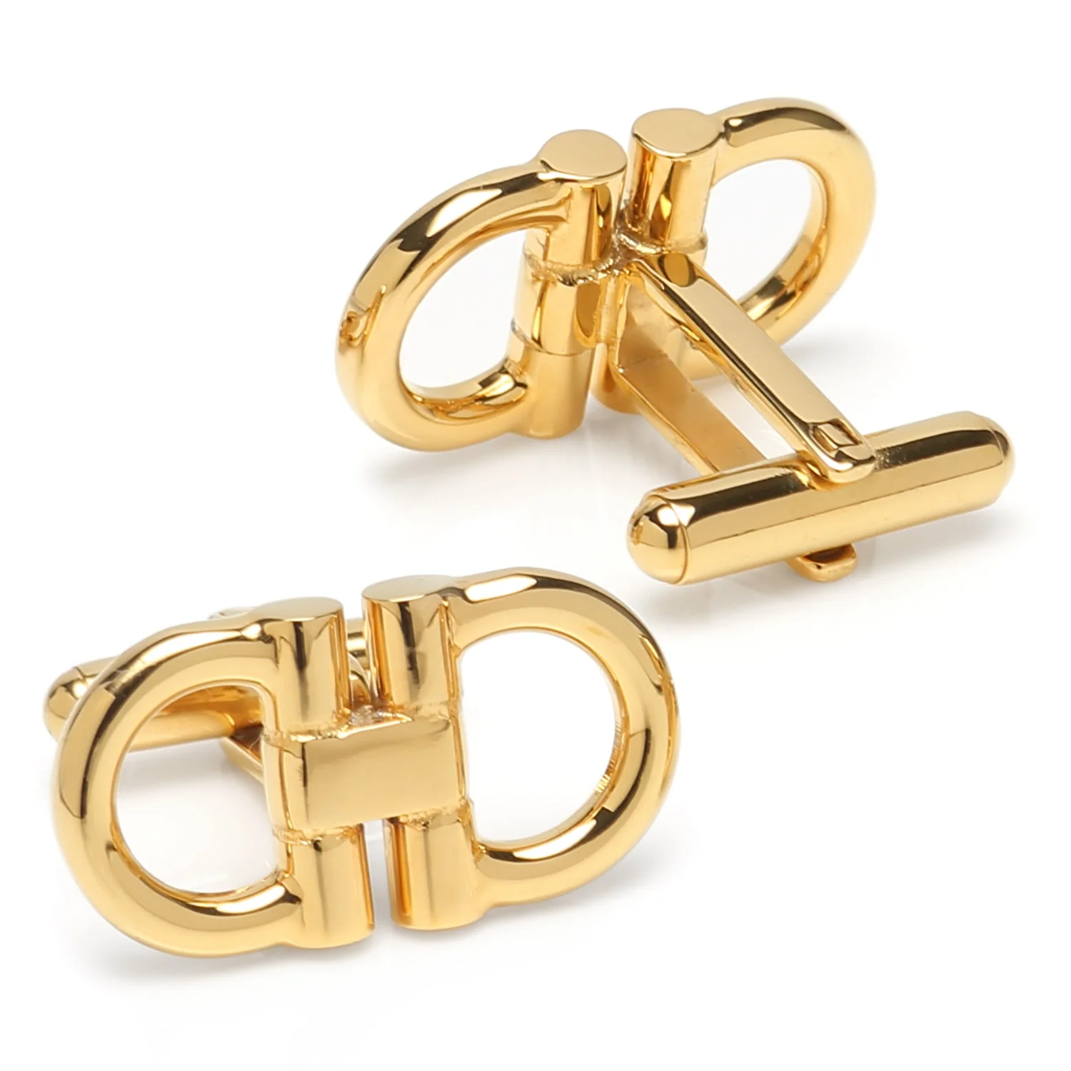 Horse Bit Gold Stainless Steel Cufflinks - Image 2