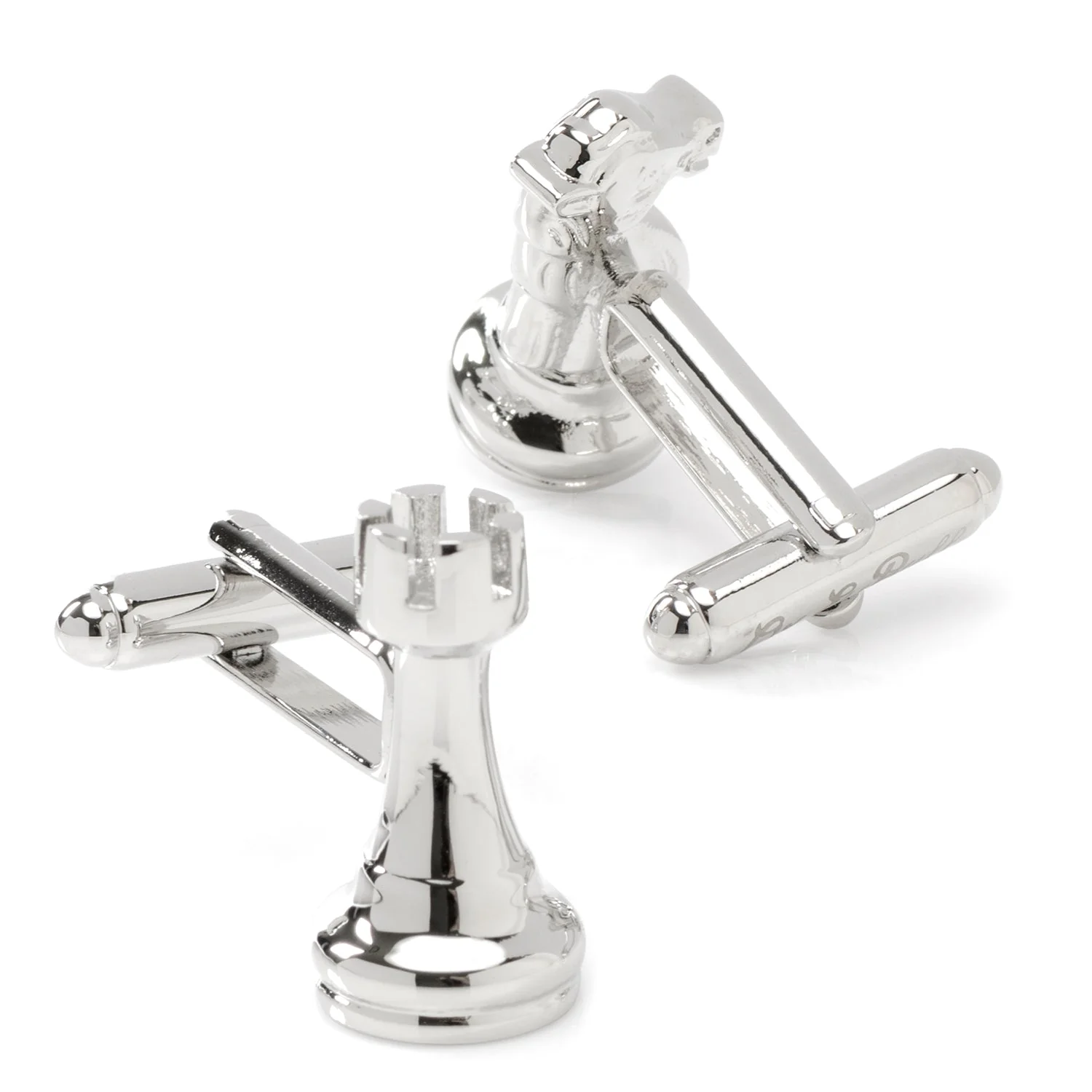 Knight and Rook Chess Piece Cufflinks - Image 2