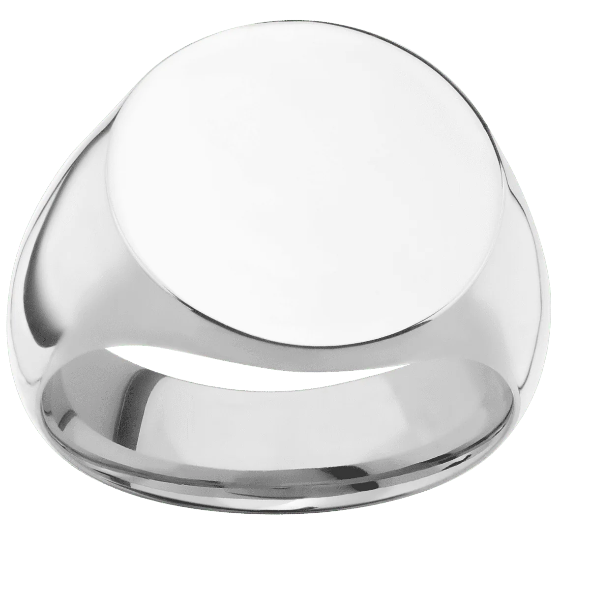 Large Circle signet ring (18mm) in Cobalt Chrome, with a Wide style band. - Image 3