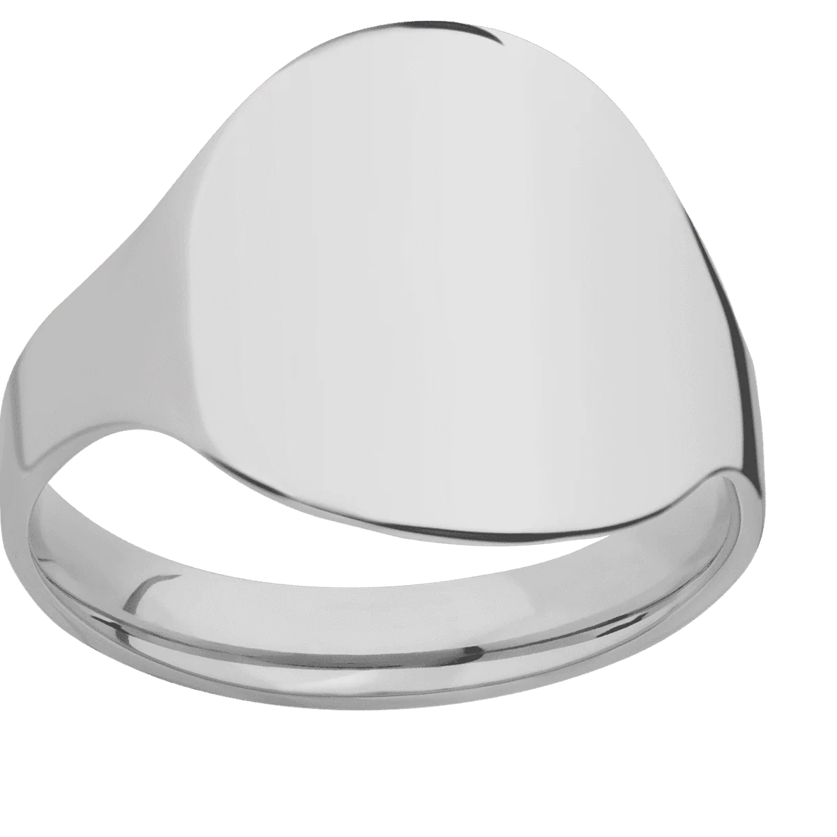 Large Circle signet ring (18mm) in Titanium, with a Cigar style band. - Image 3