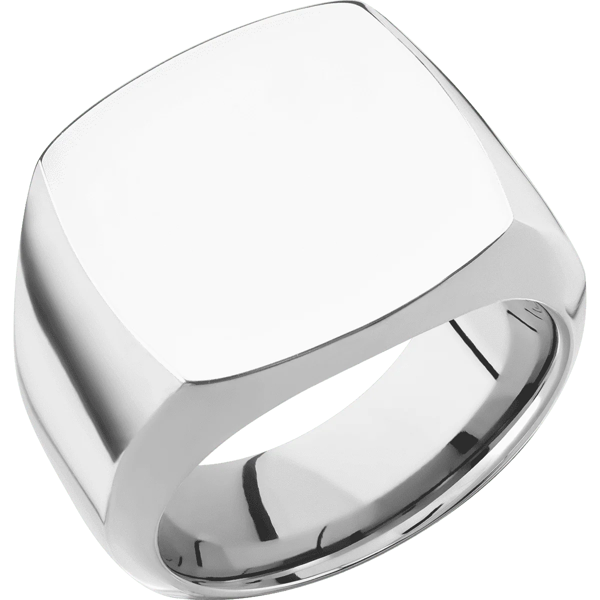 Large Cushion signet ring (18x18mm) in Cobalt Chrome, with a Wide style band. - Image 2