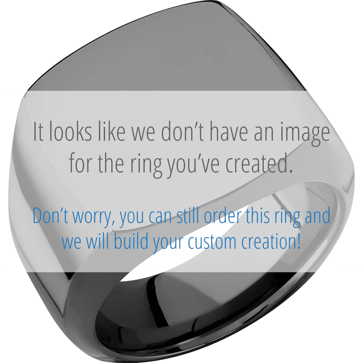 Large Cushion signet ring (18x18mm) in Zirconium, with a Wide style band, a Blue Purple Abalone inlay. - Image 2