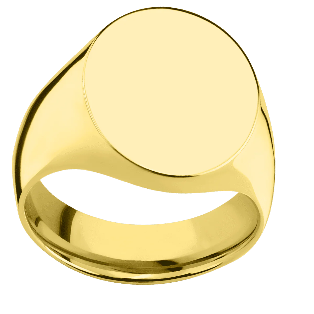 Large Oval signet ring (20x16mm) in 10K Yellow Gold, with a Wide style band. - Image 3