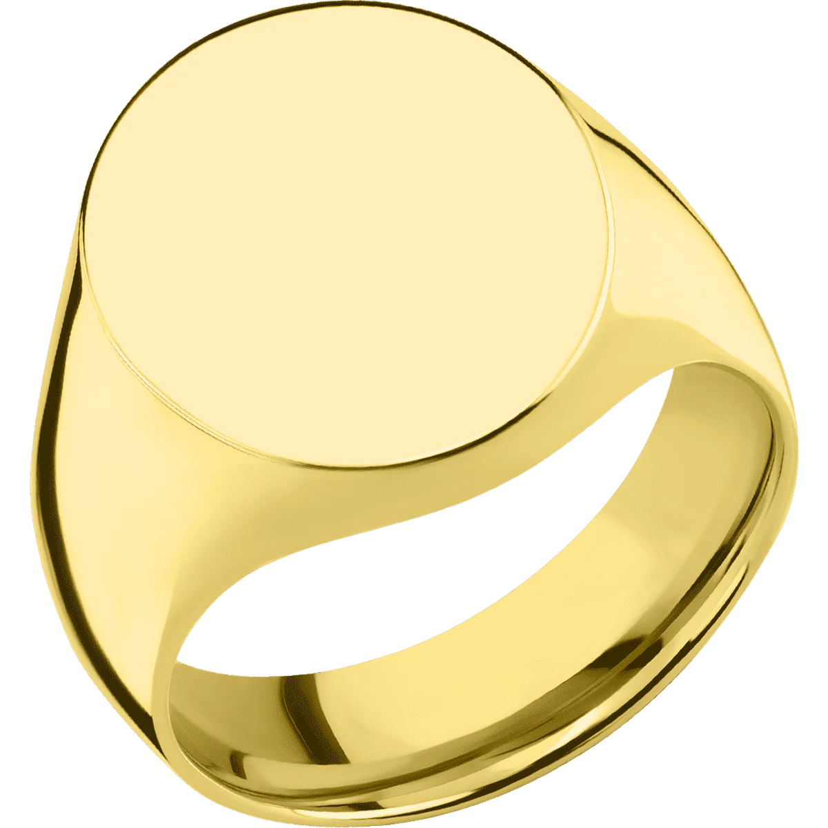 Large Oval signet ring (20x16mm) in 14K Yellow Gold, with a Wide style band. - Image 2