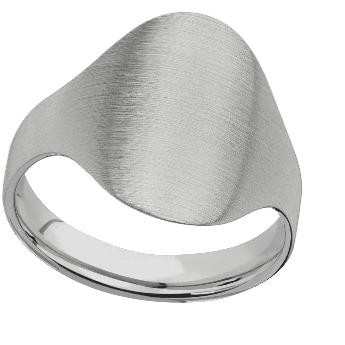 Large Oval signet ring (20x16mm) in Titanium, with a Cigar style band. - Image 3