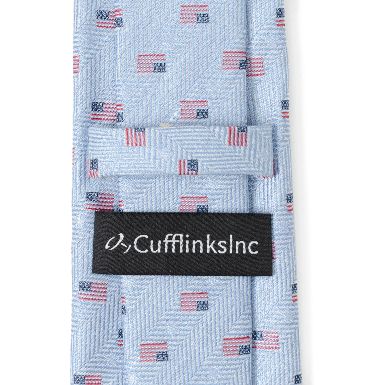 Light Blue American Flag Men's Tie - Image 5