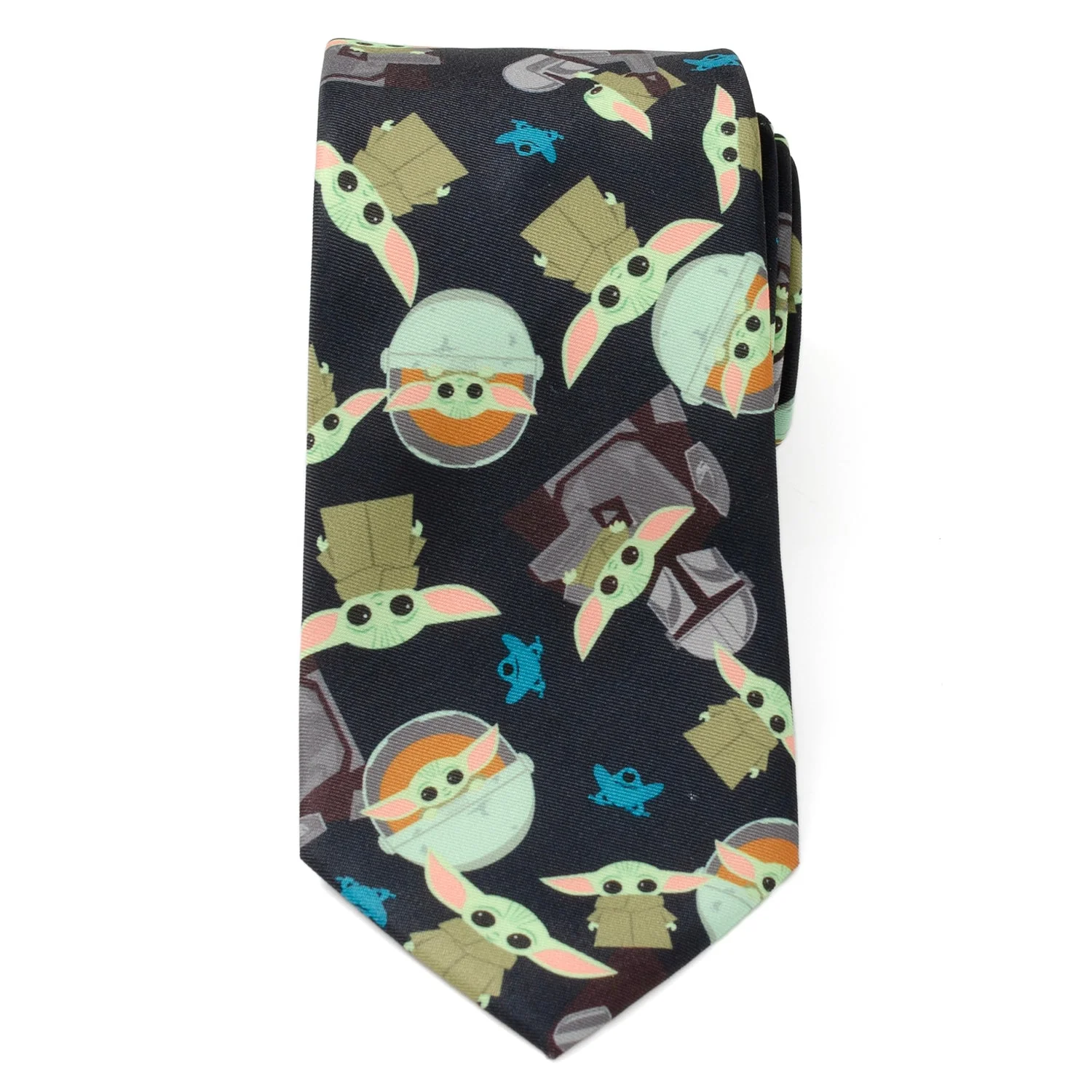 Mando Grogu Navy Men's Tie - Image 3