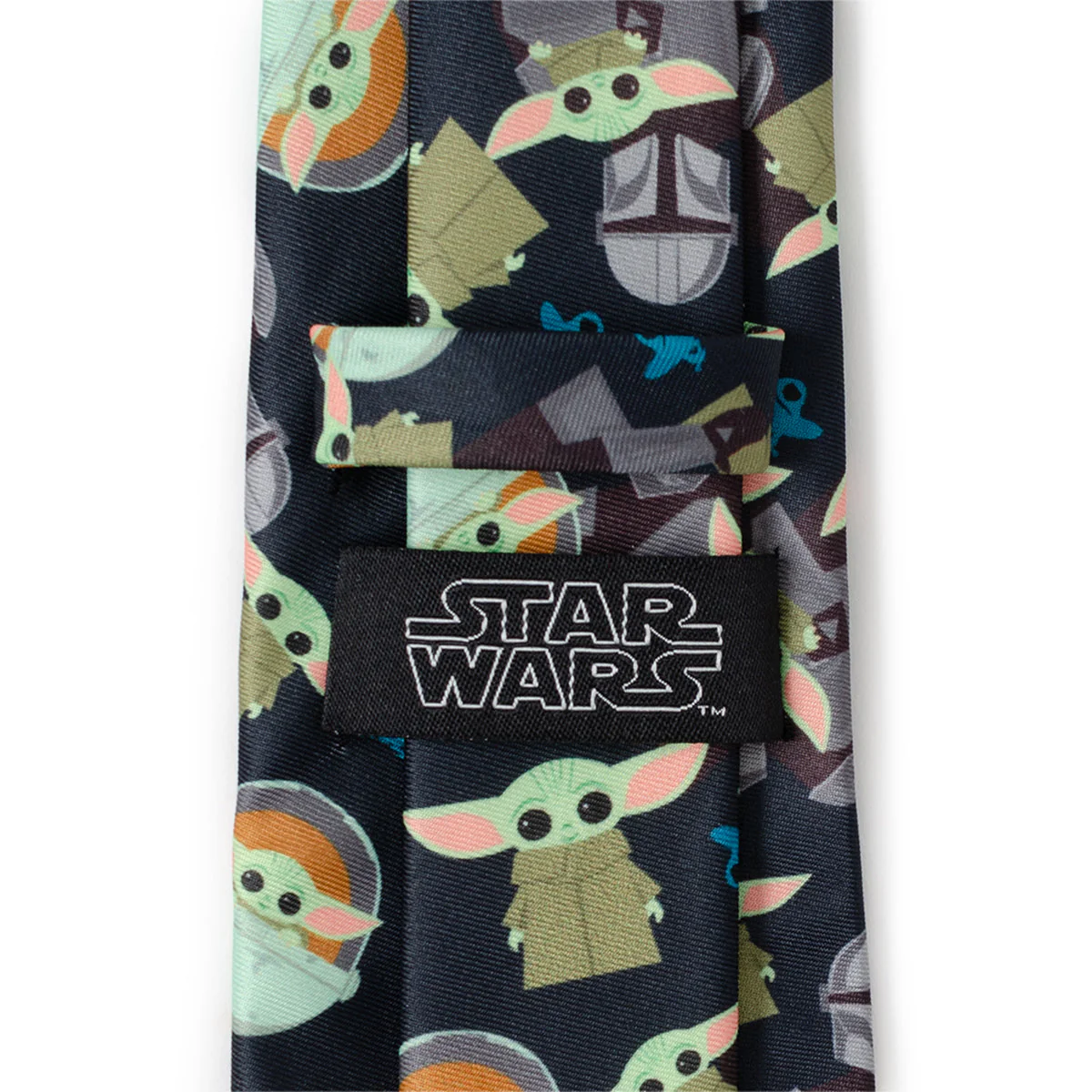Mando Grogu Navy Men's Tie - Image 5