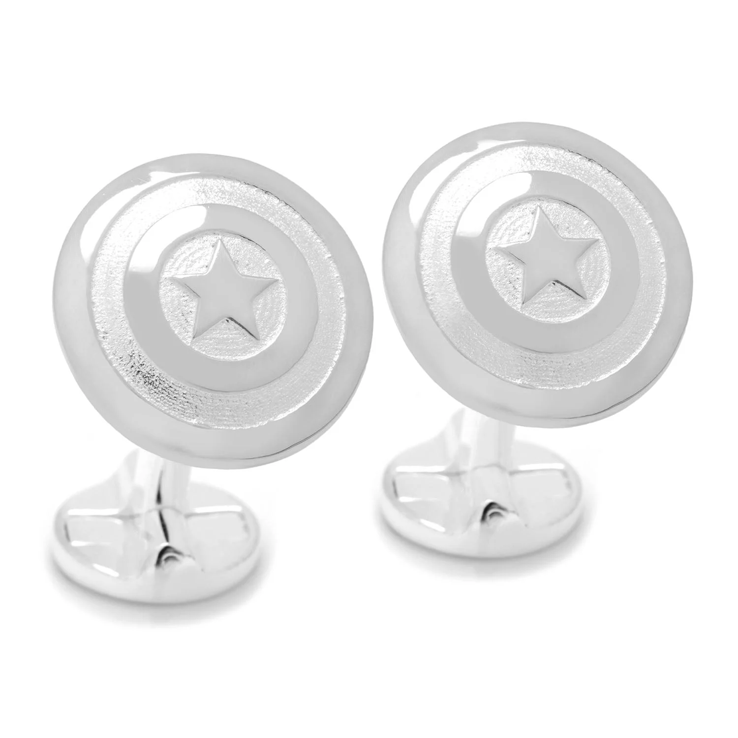 Marvel Captain America Shield Sterling Silver 3D Cufflinks - Image 2