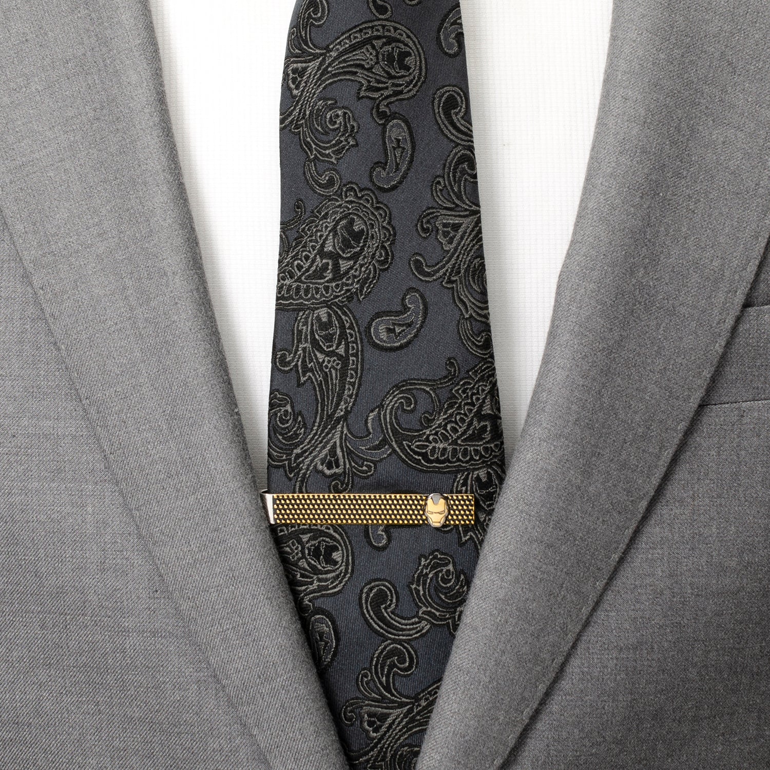 Marvel Iron Man "I Love You 3000" Textured Hidden Message Tie Bar - Image 2