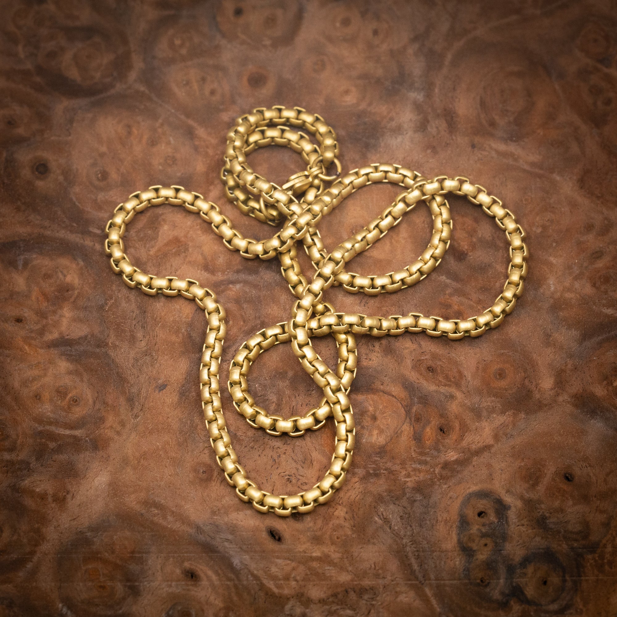 Matte Yellow Venetian Box Chain 24 inch Necklace - Image 3